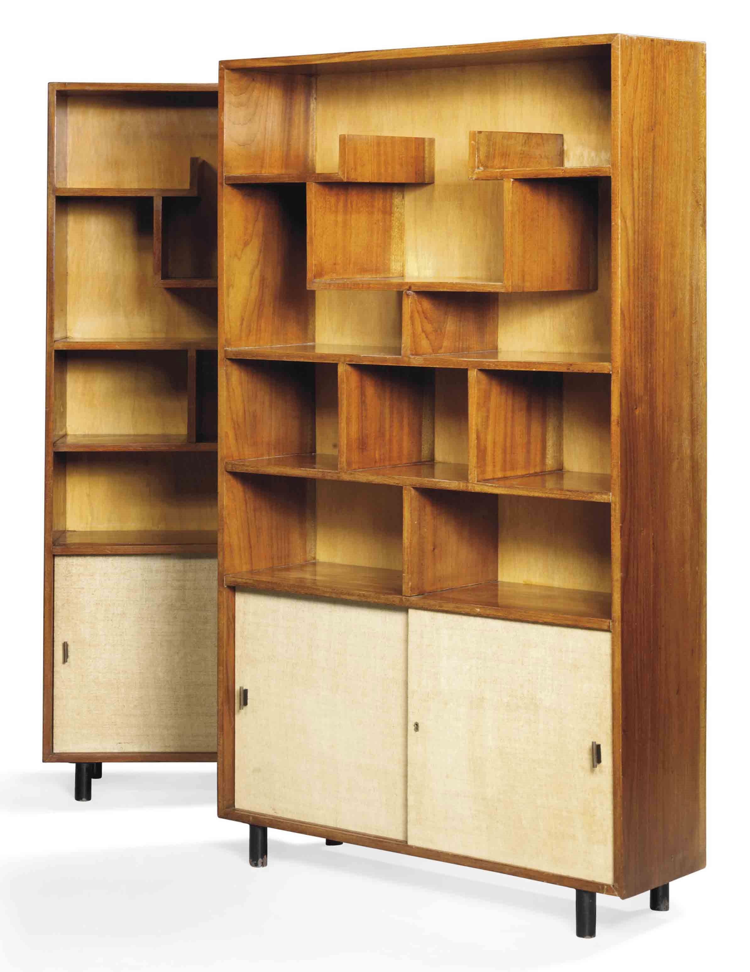 A PAIR OF ITALIAN WALNUT BOOKCASES