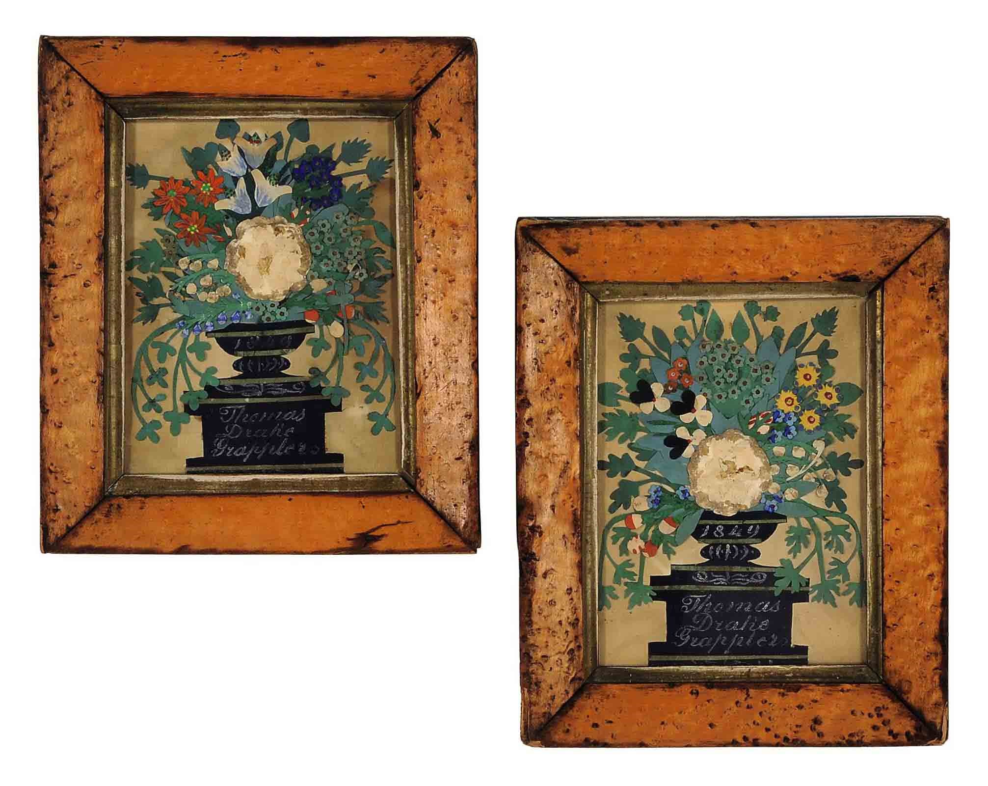 A PAIR OF AMERICAN PAPER COLLAGES,