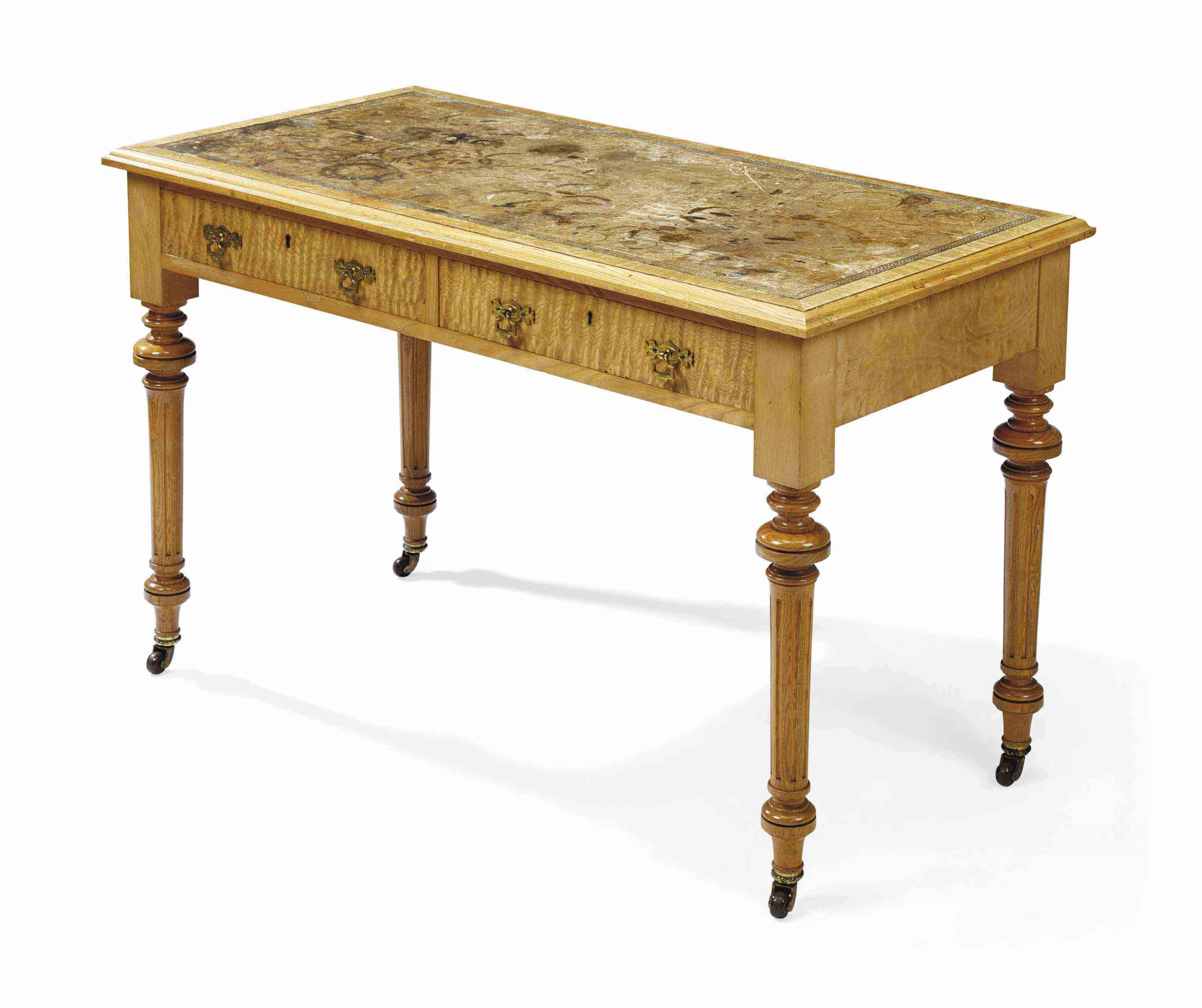 A HUNGARIAN ASH WRITING TABLE