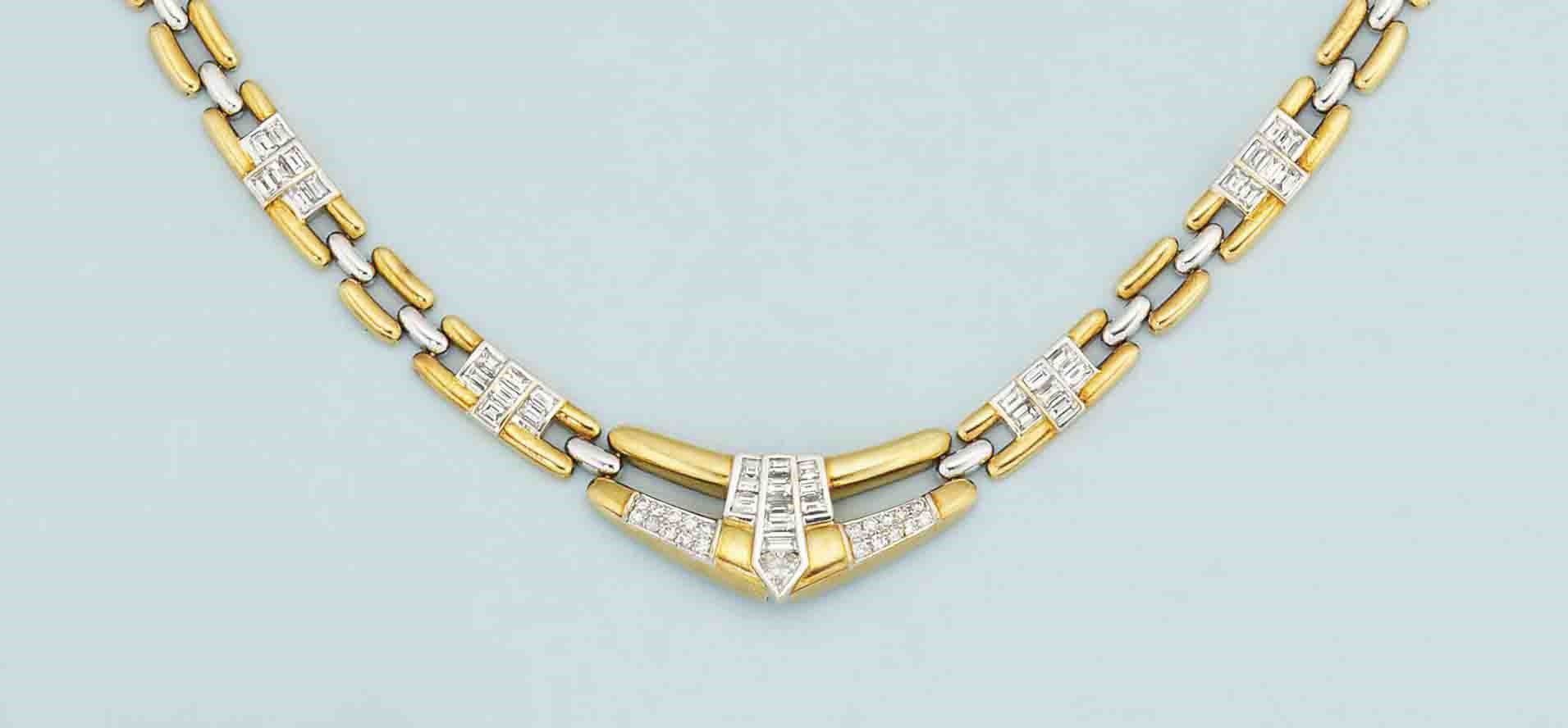 A diamond-set necklace