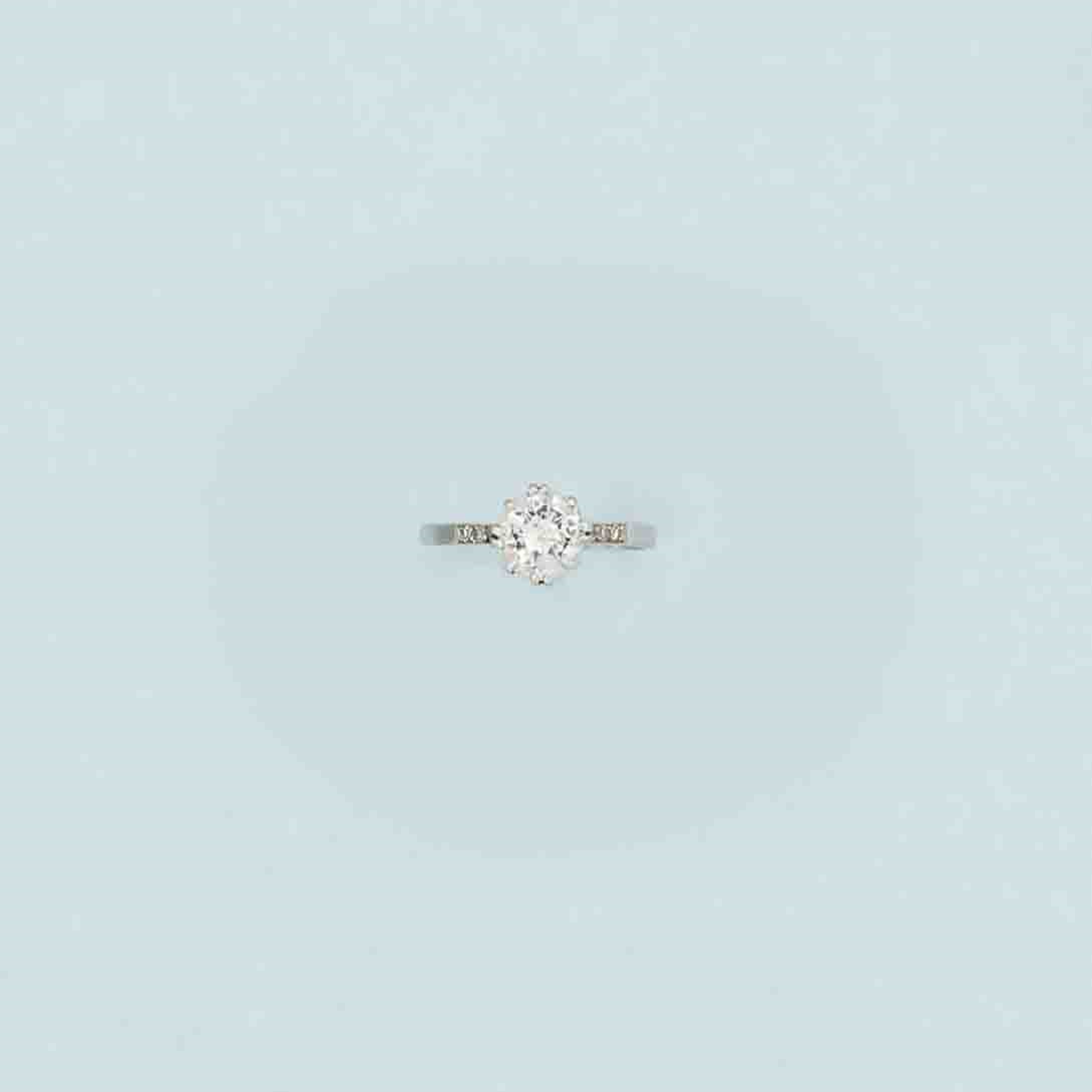 A single-stone diamond ring