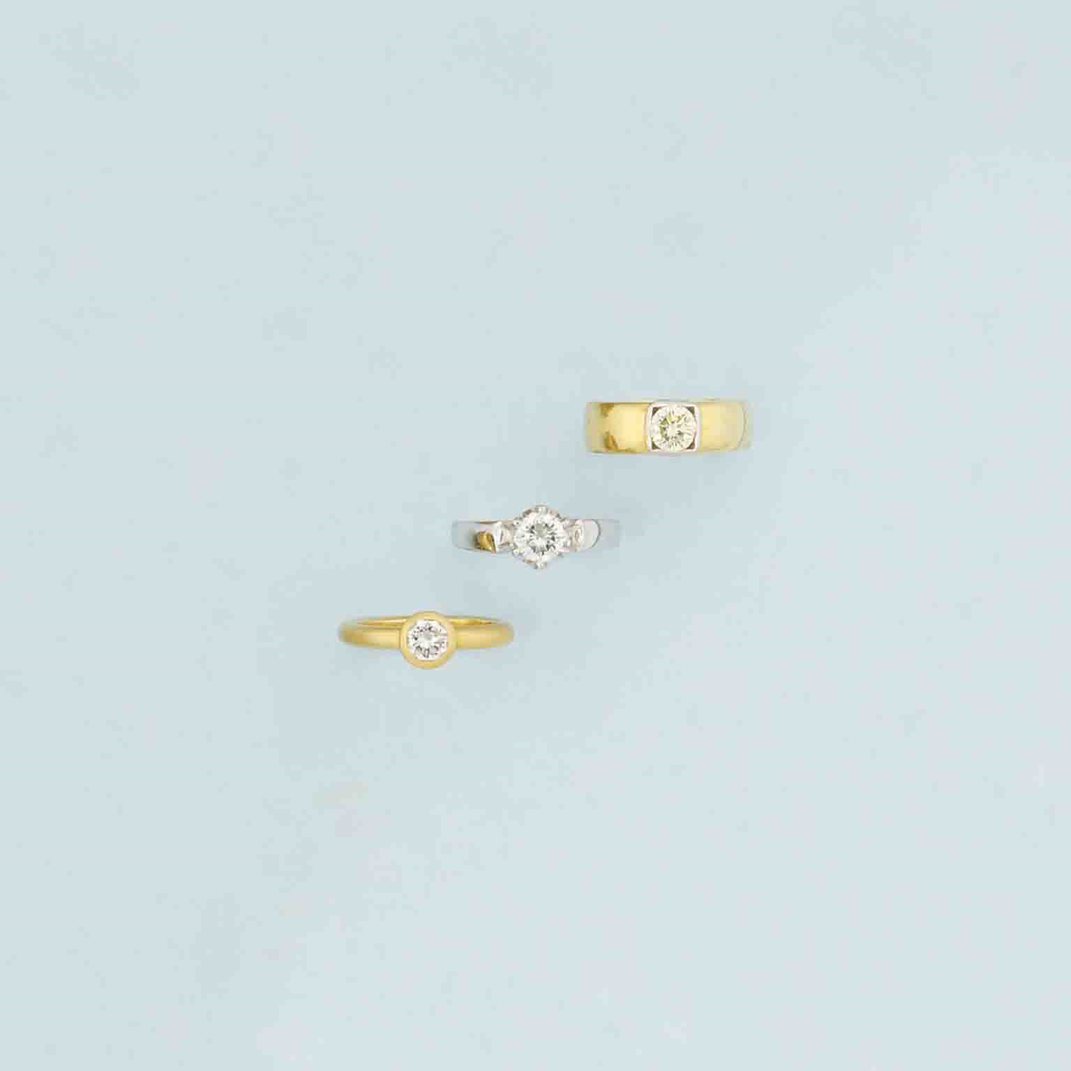 Three diamond rings