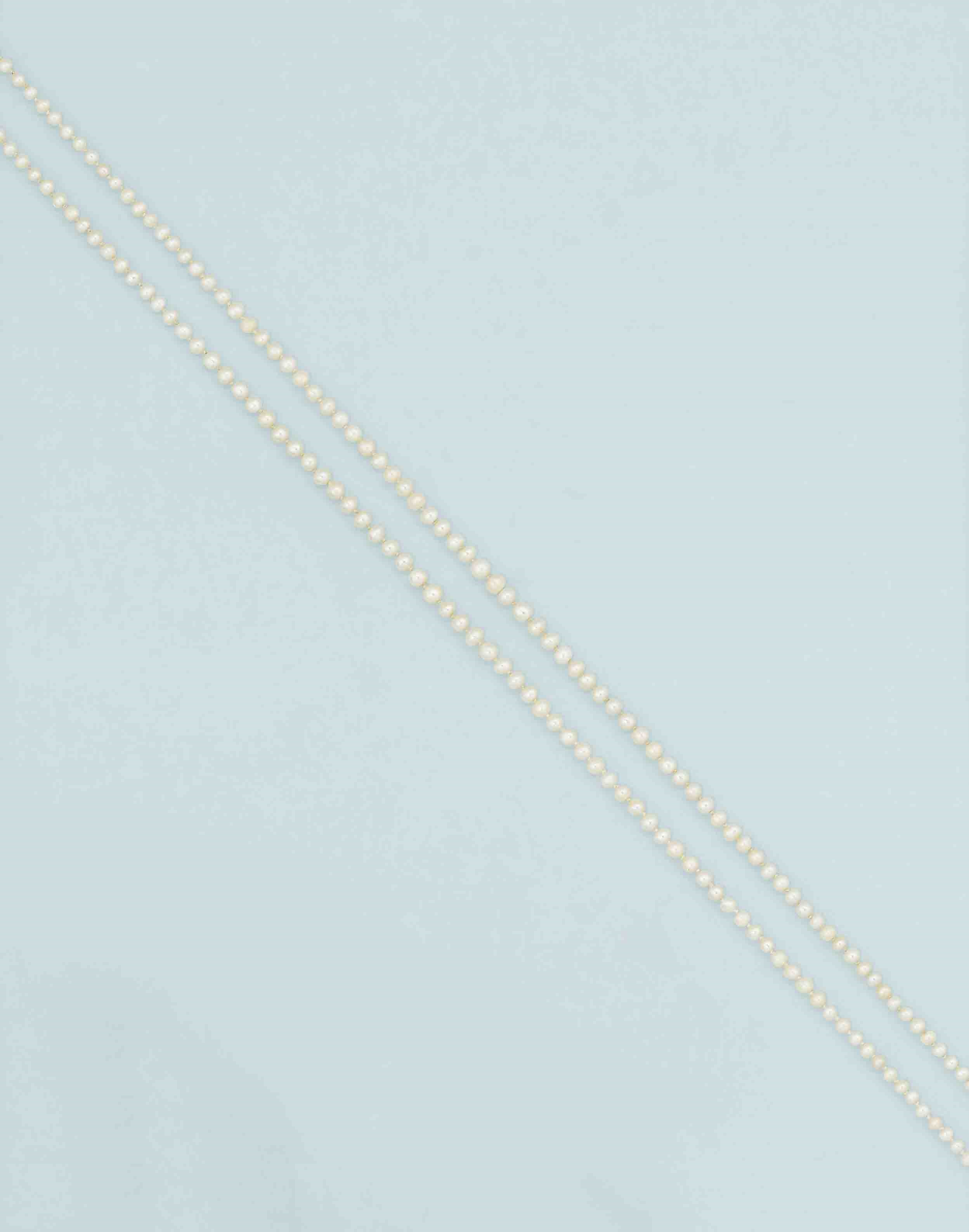 Two natural pearl necklaces