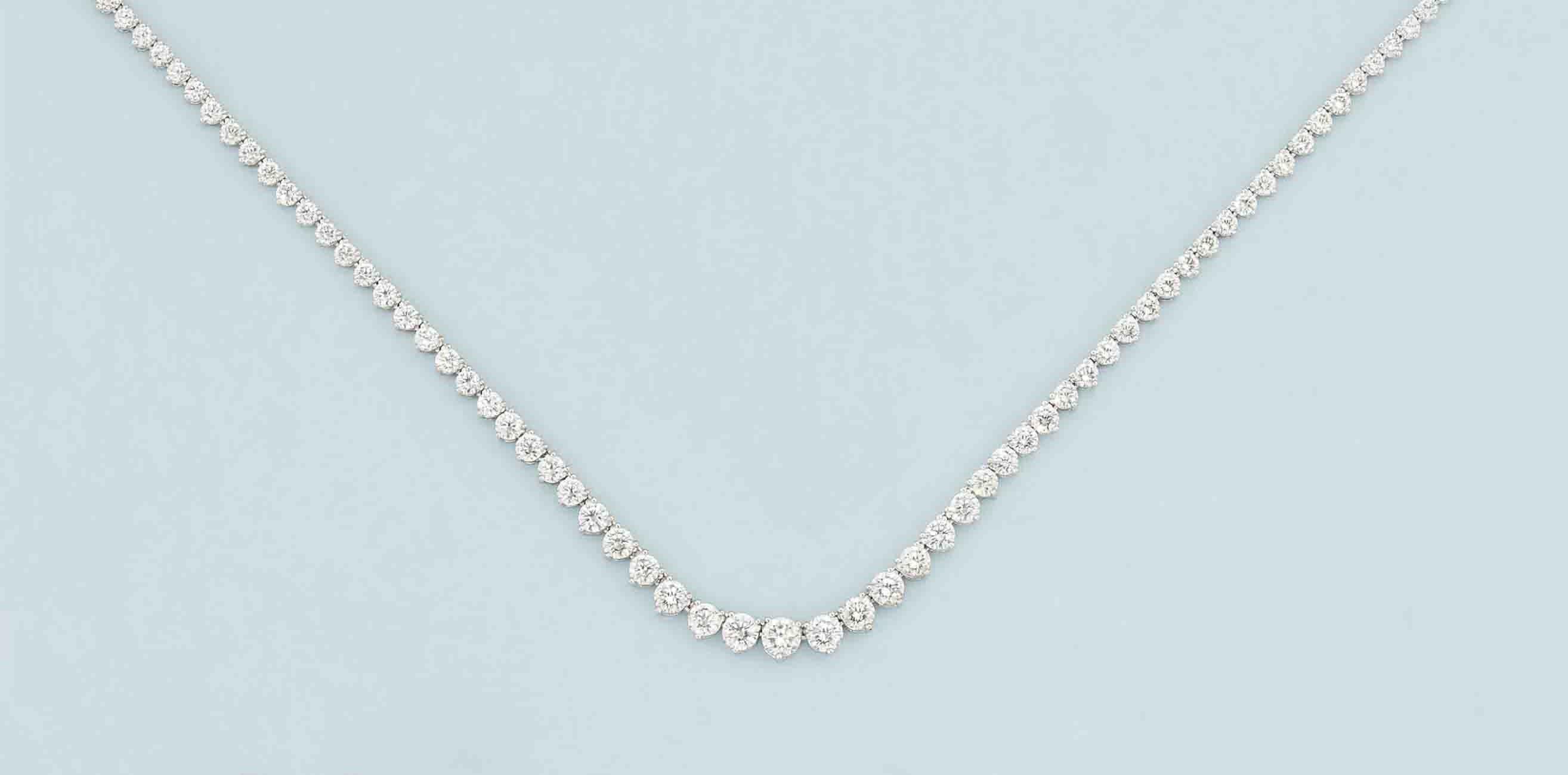 A diamond line necklace