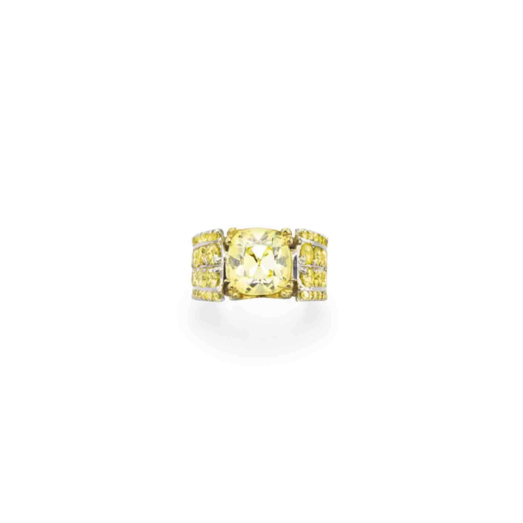 A COLORED DIAMOND RING