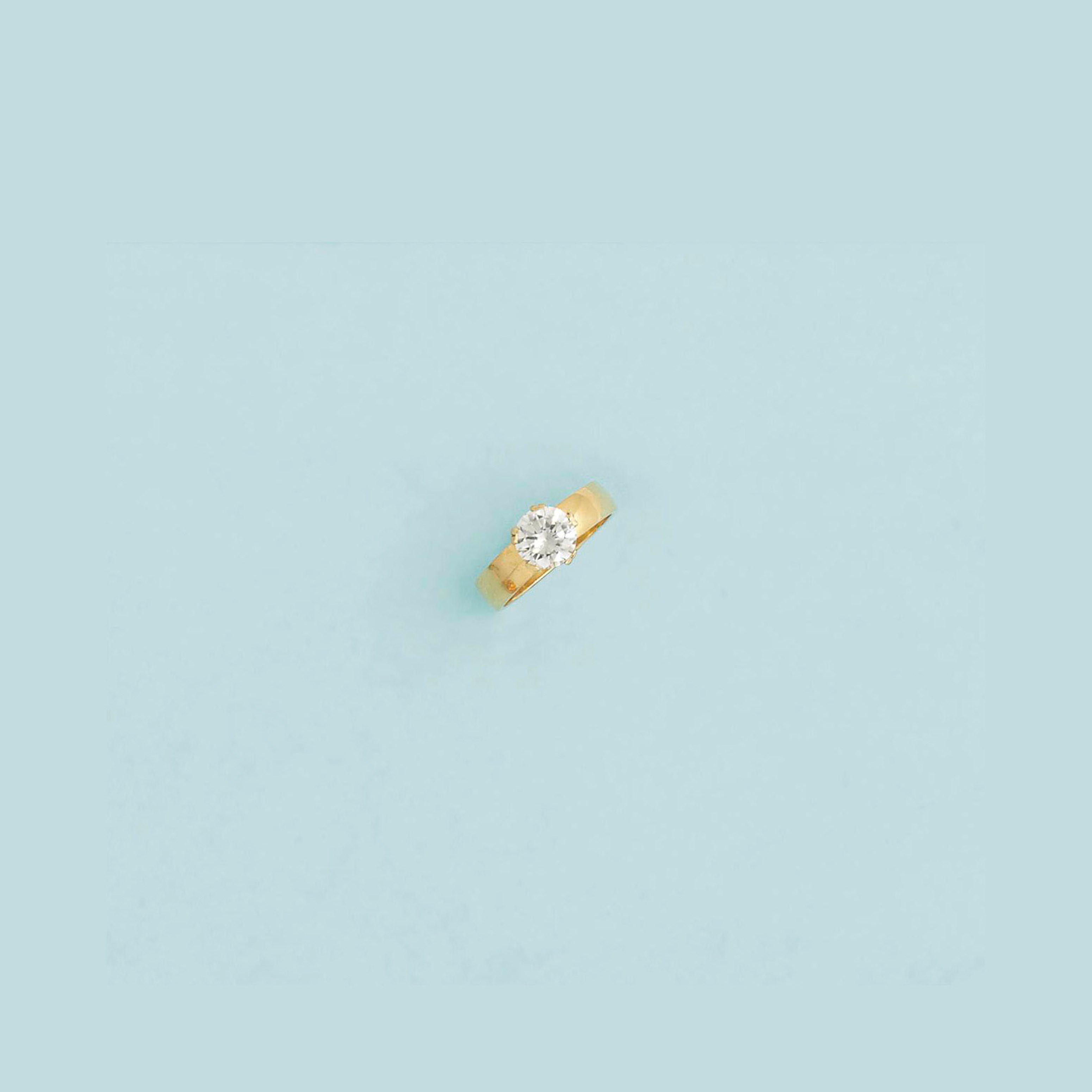 A diamond single-stone ring