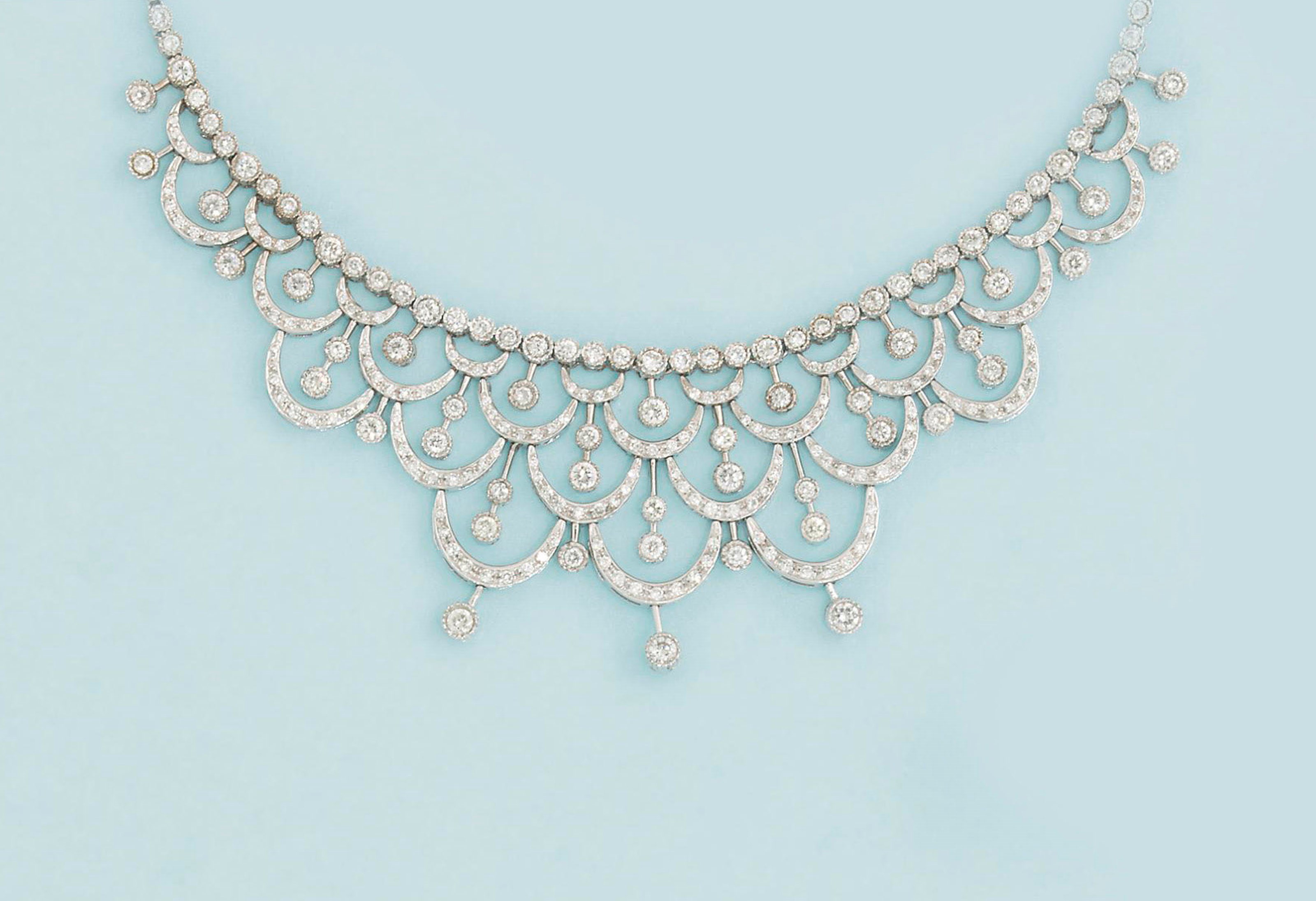 A diamond fringe necklace