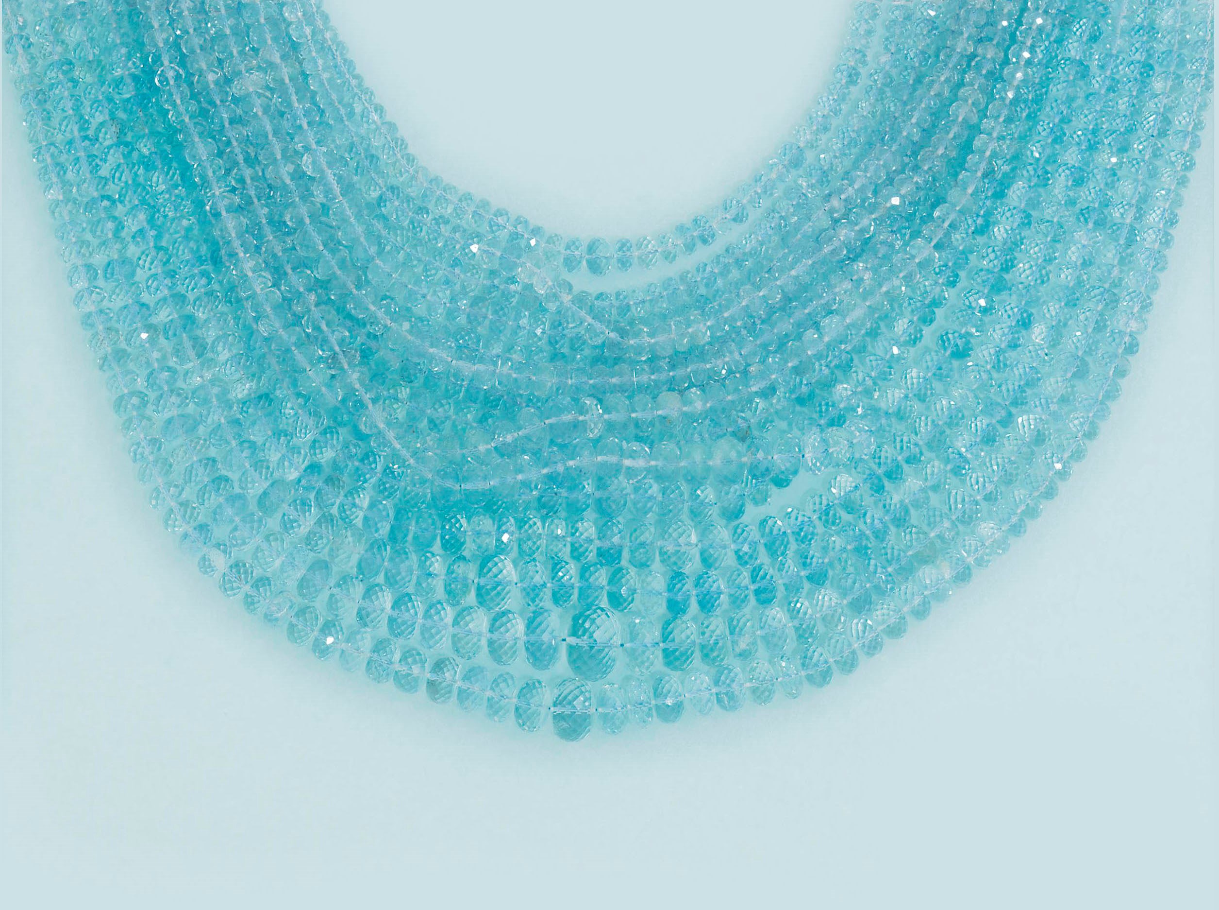 An aquamarine necklace