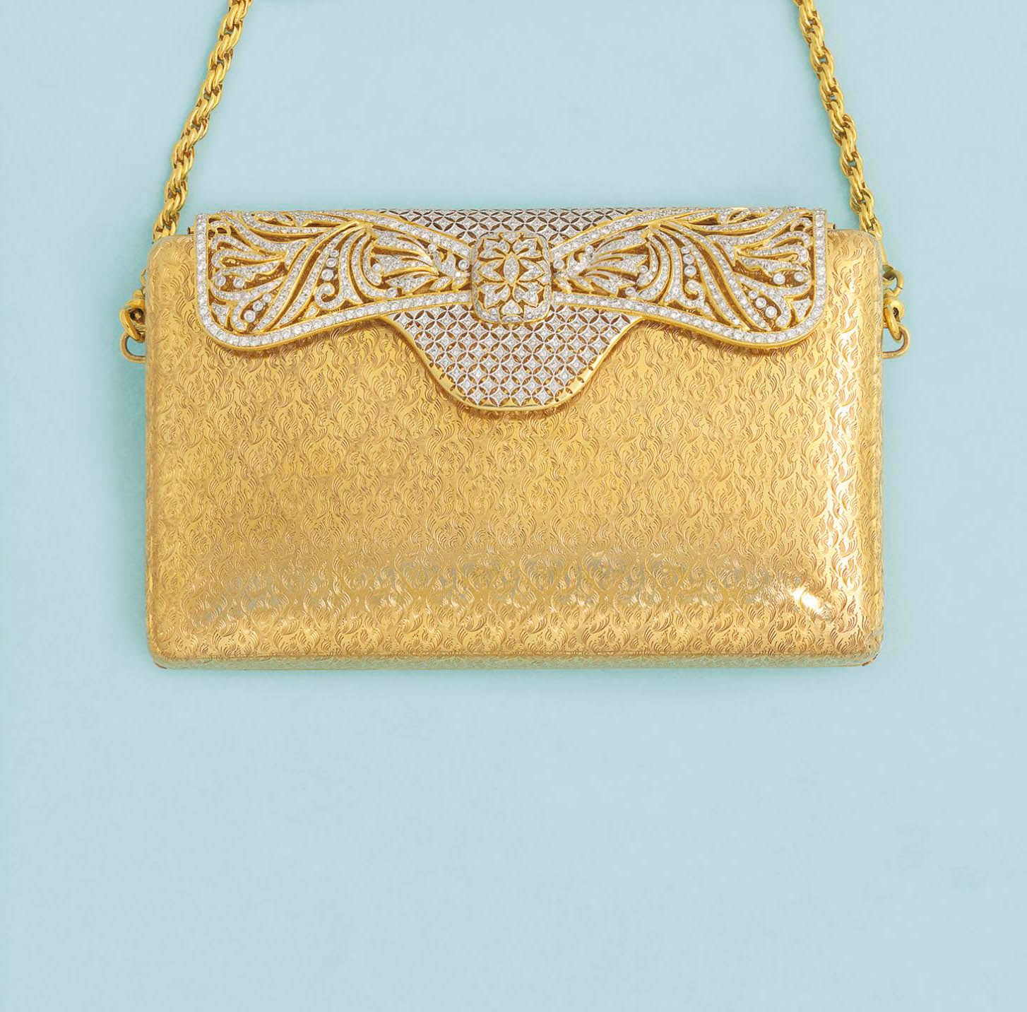 A diamond-set clutch bag
