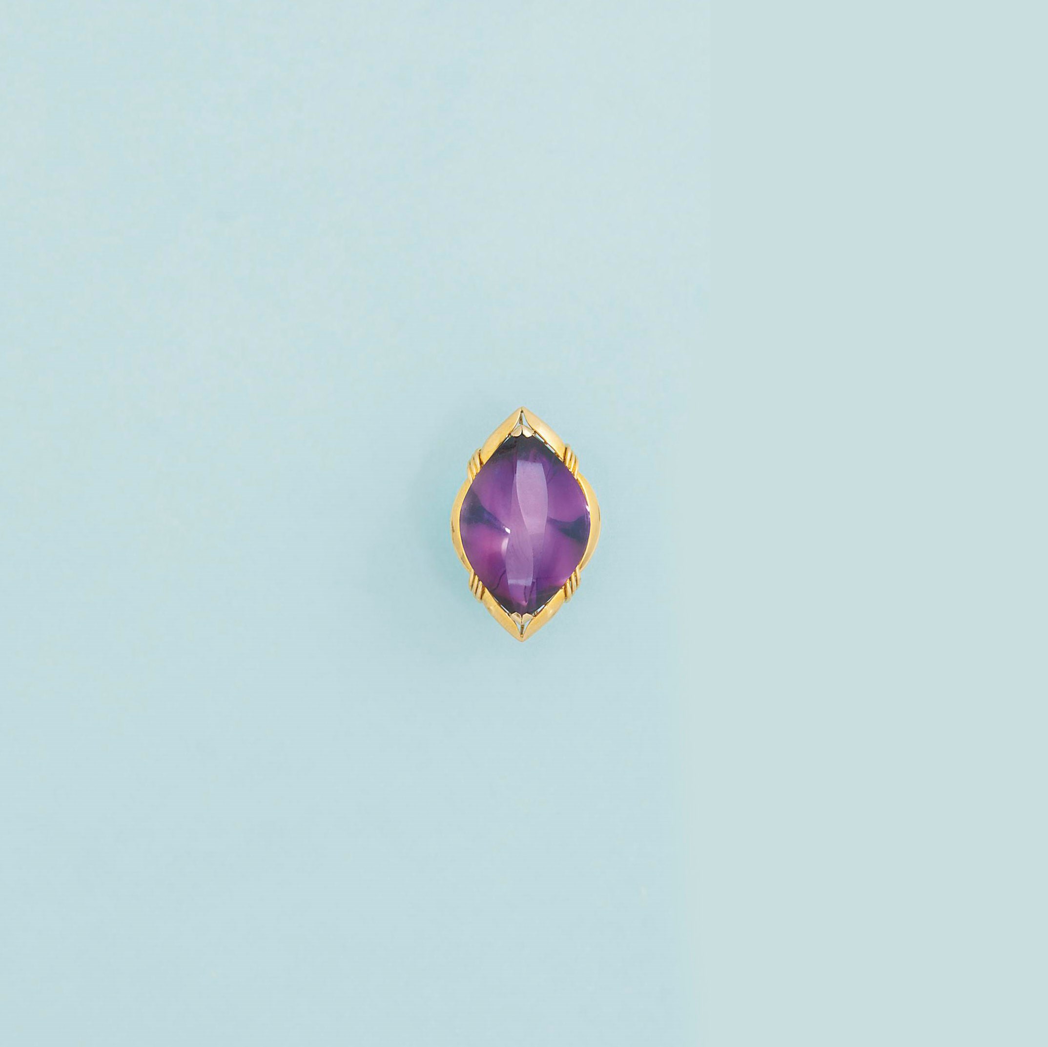 An amethyst dress ring