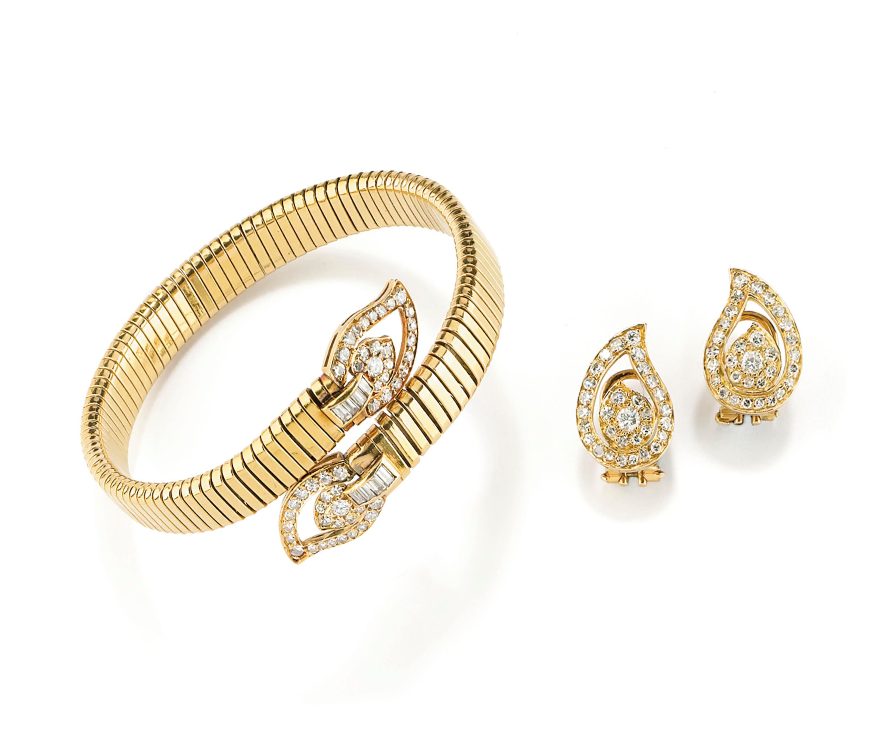 DEMI PARURE CON DIAMANTI