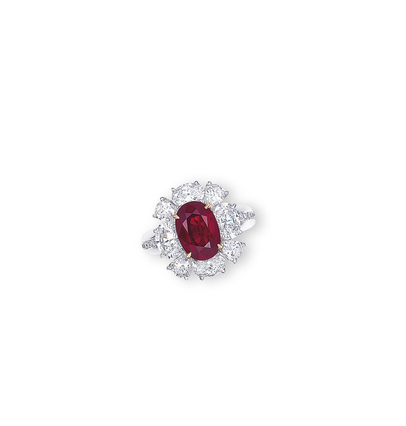 A RUBY AND DIAMOND RING