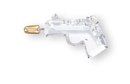 A DIAMOND 'PISTOL' PIN
