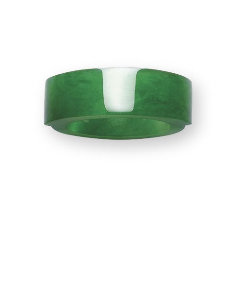 A JADEITE SADDLE RING