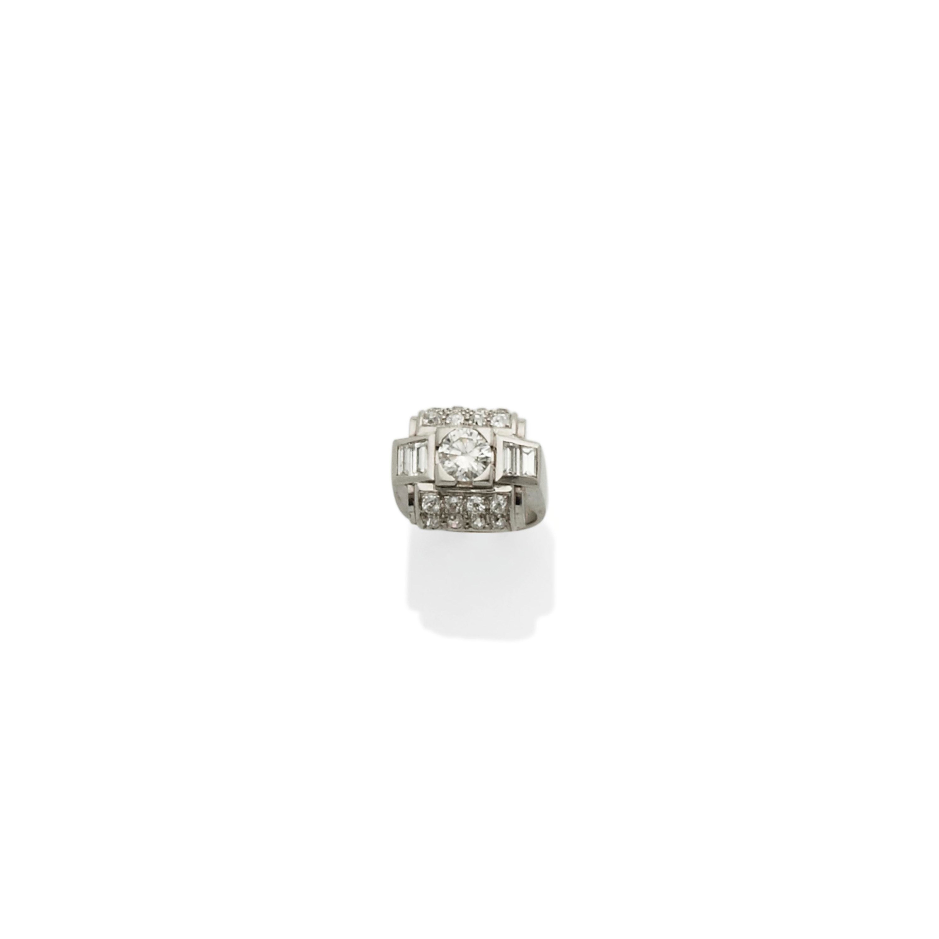 BAGUE ART DECO DIAMANTS
