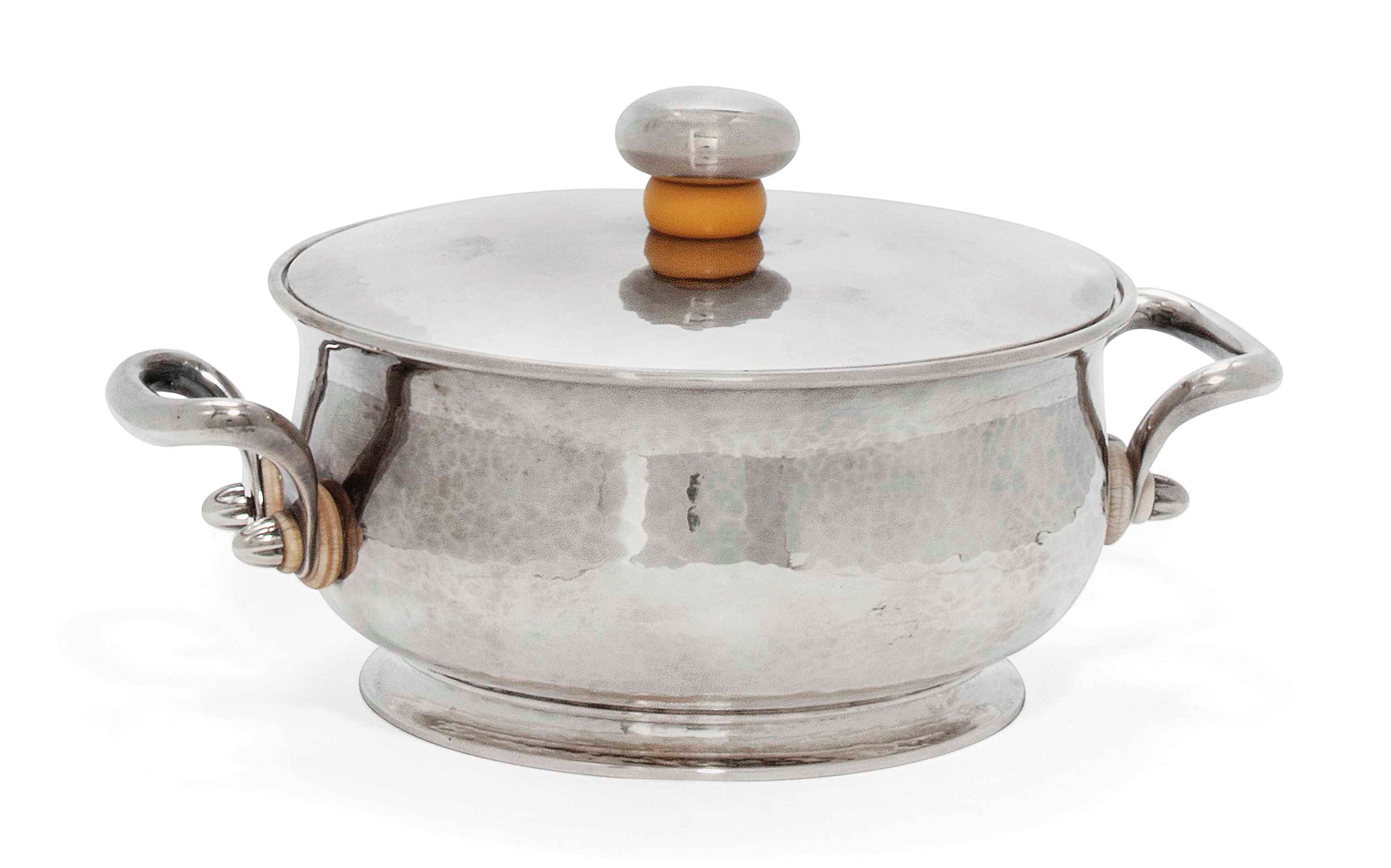 A GERMAN SILVER COVERED BOWL