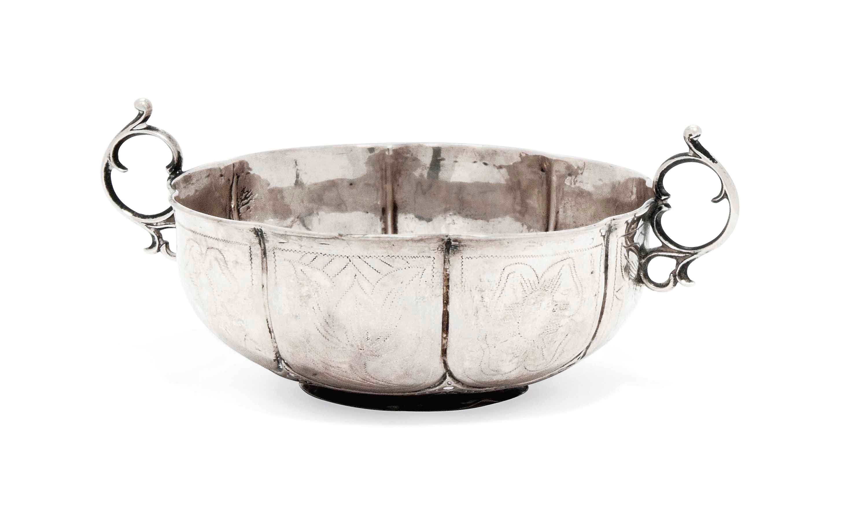 A SWEDISH SILVER TWO-HANDLED BOWL