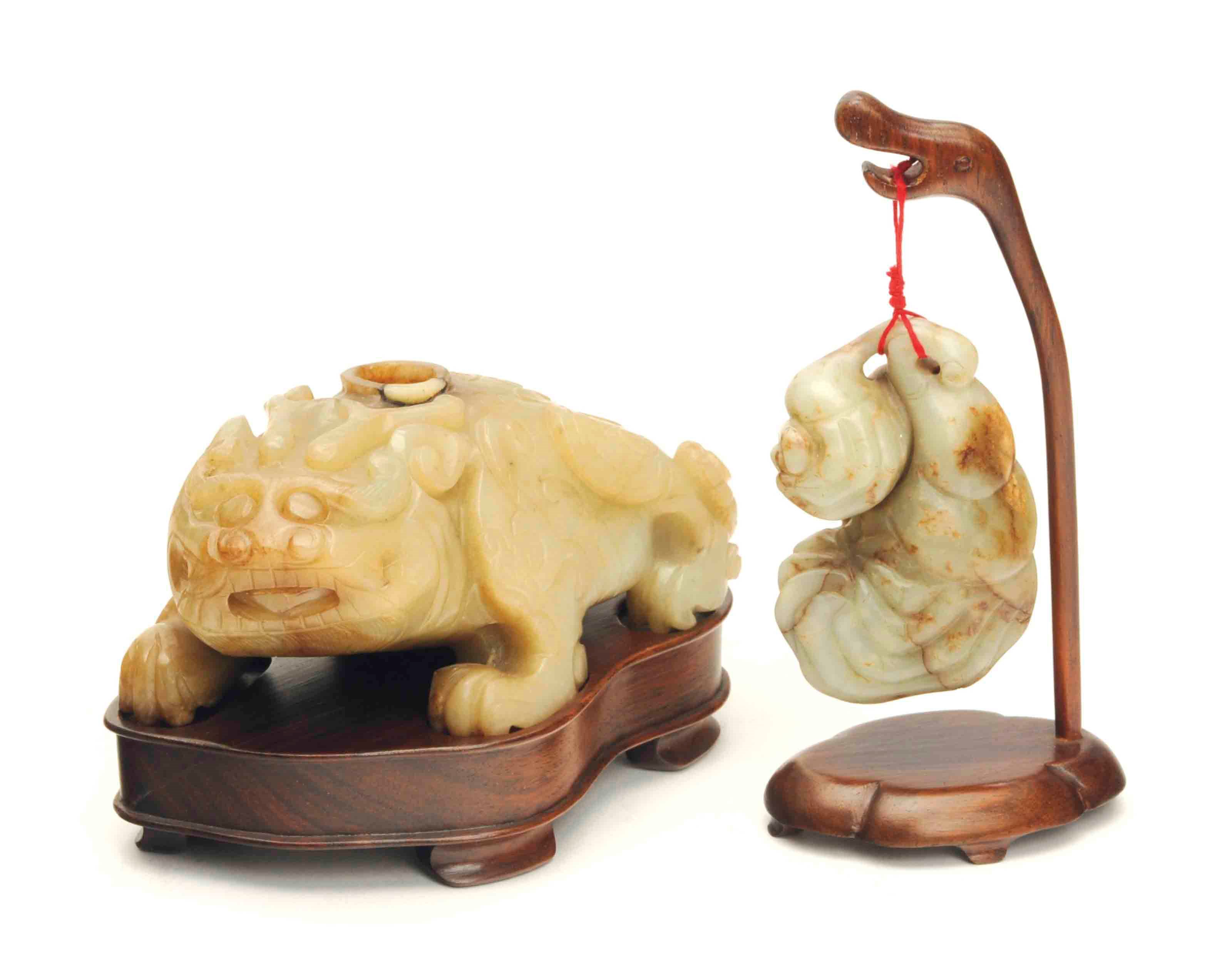 TWO CHINESE JADE CARVINGS,