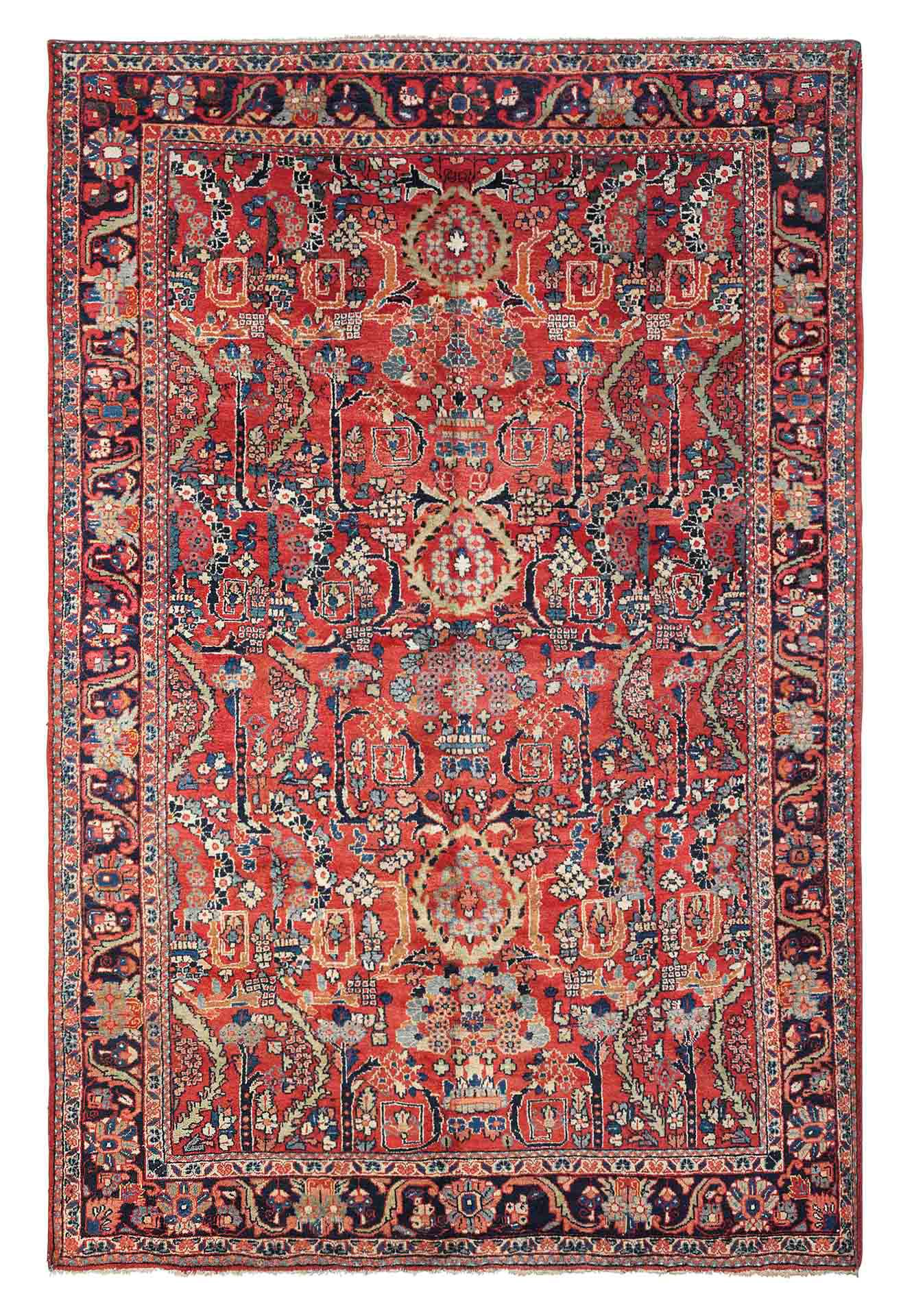 An antique Mahal carpet