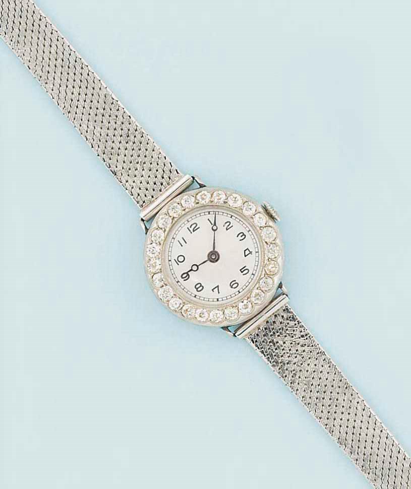 A diamond-set wristwatch