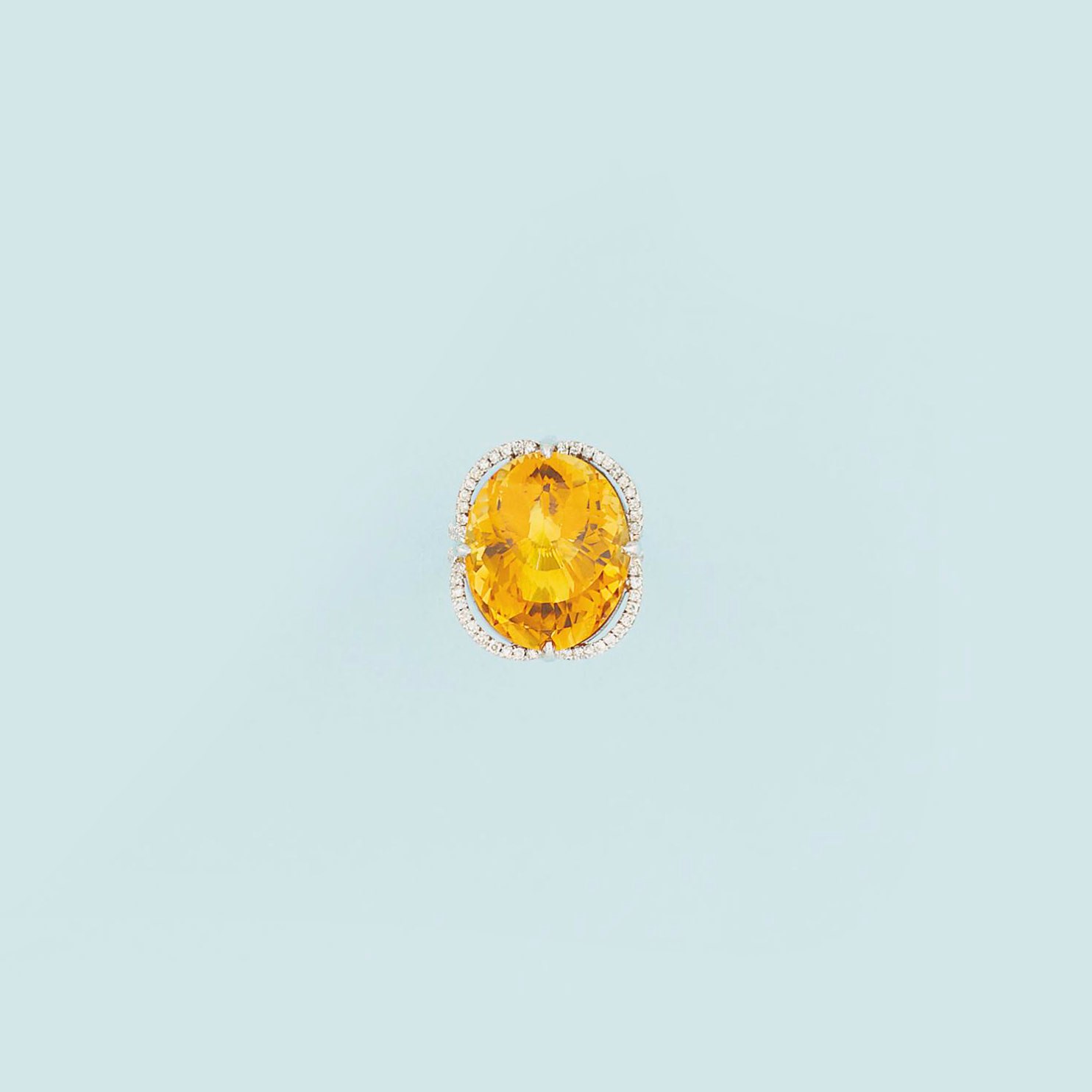 A citrine and diamond dress ring