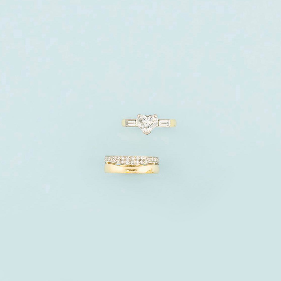 Two diamond rings