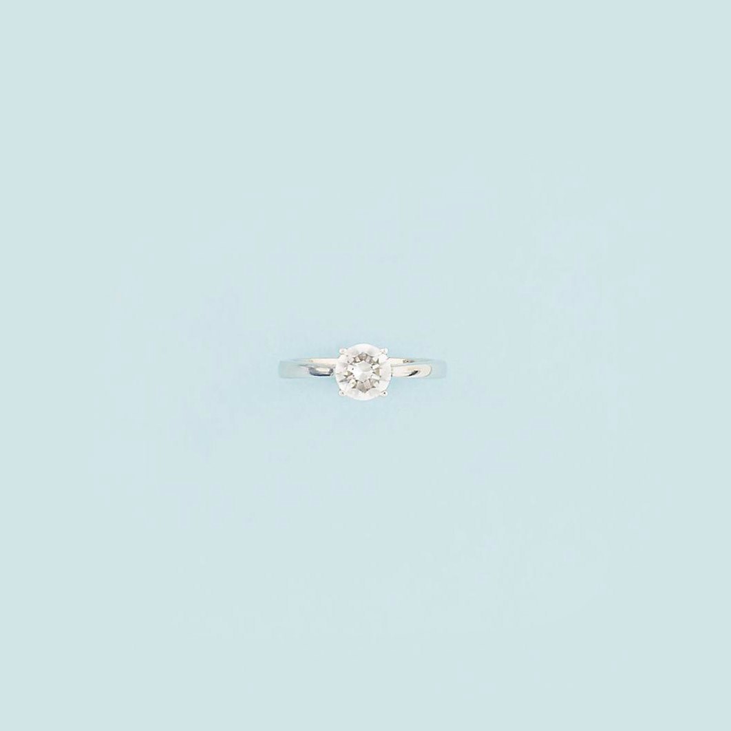 A single-stone diamond ring