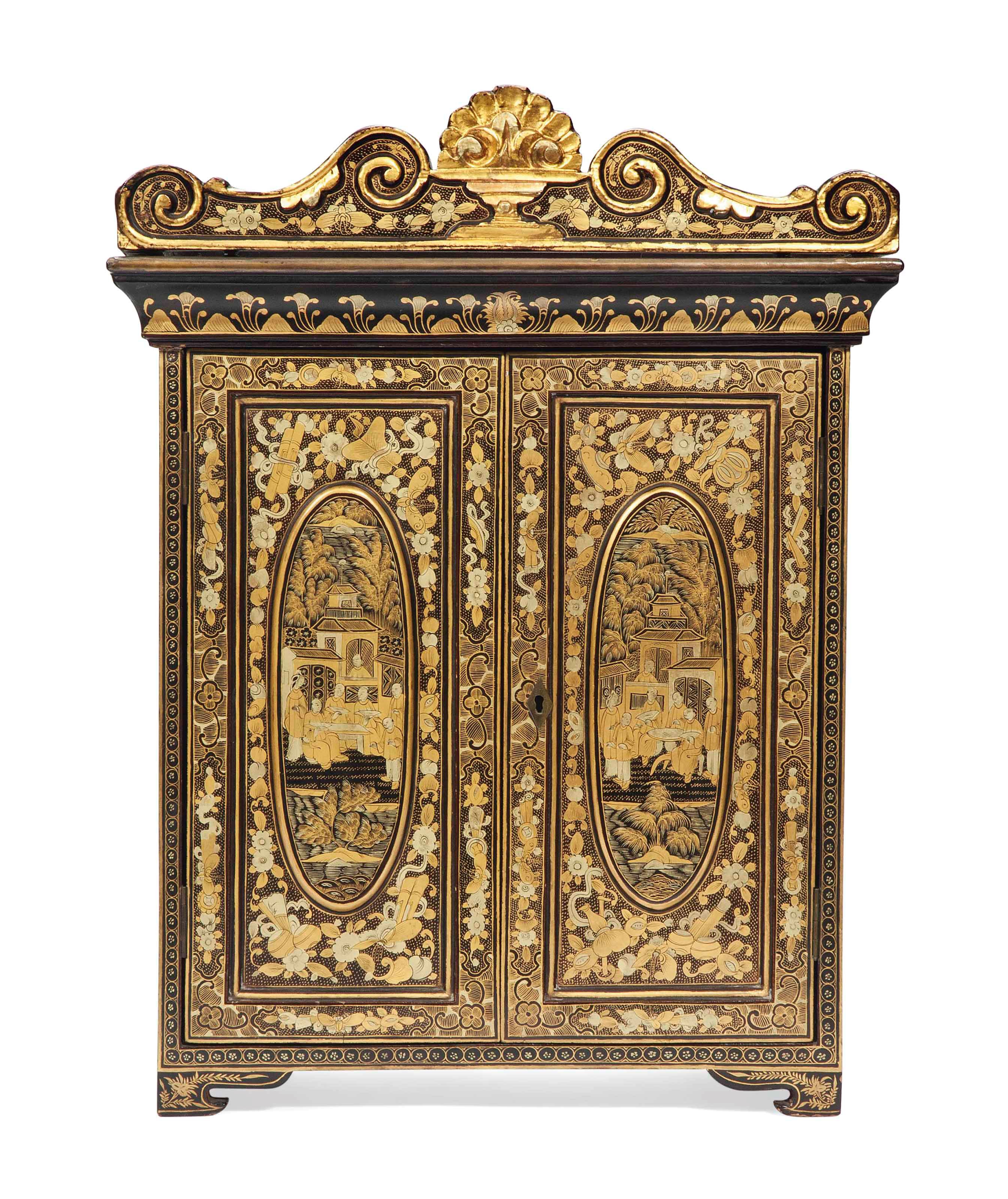 A CHINESE LACQUER TABLE CABINET
