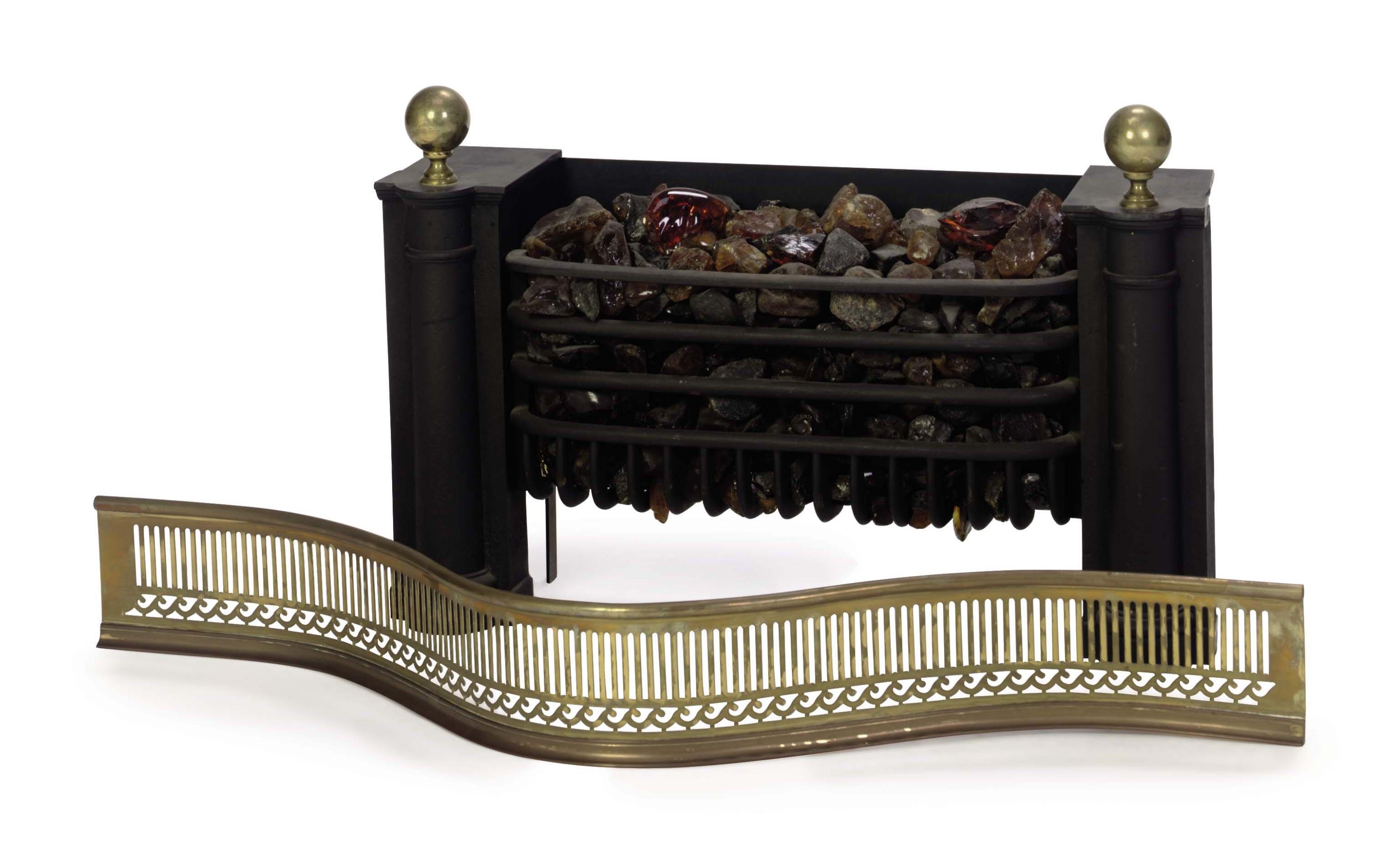 A GROUP OF FIREPLACE EQUIPMENT,