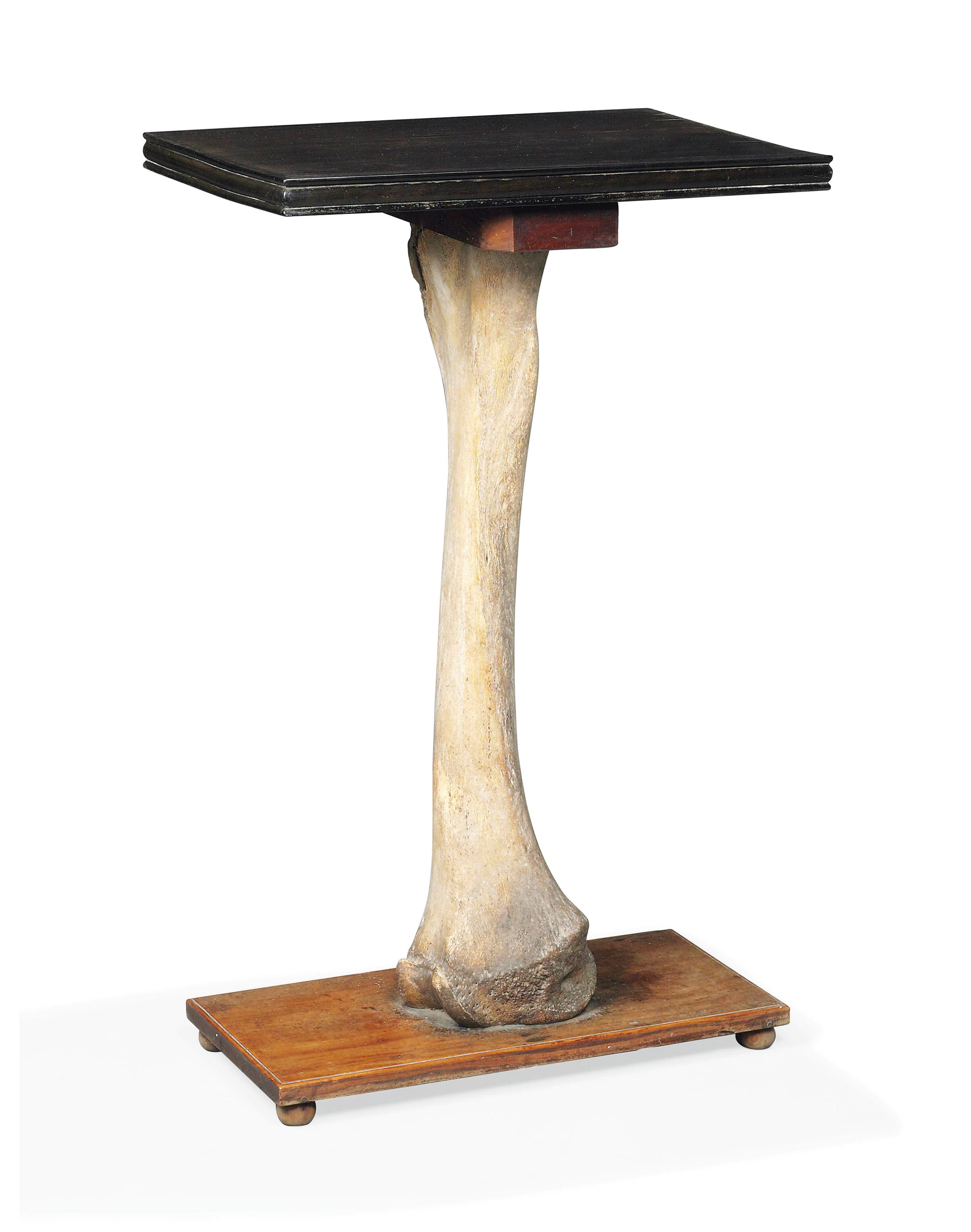 AN INDIAN SOLID SATINWOOD, EBONY AND BONE MOUNTED OCCASIONAL TABLE
