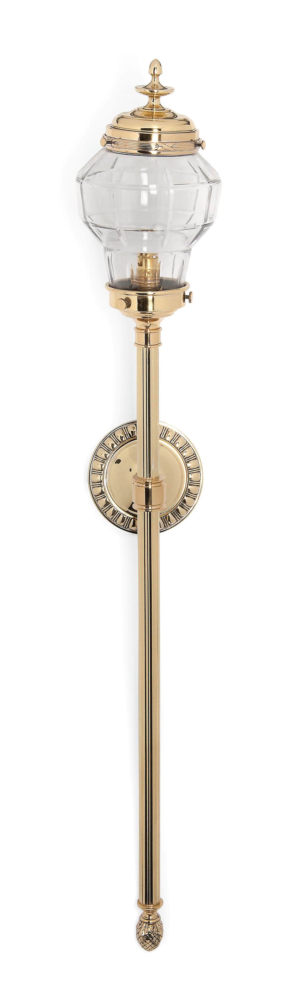 A PAIR OF ENGLISH BRASS WALL APPLIQUES