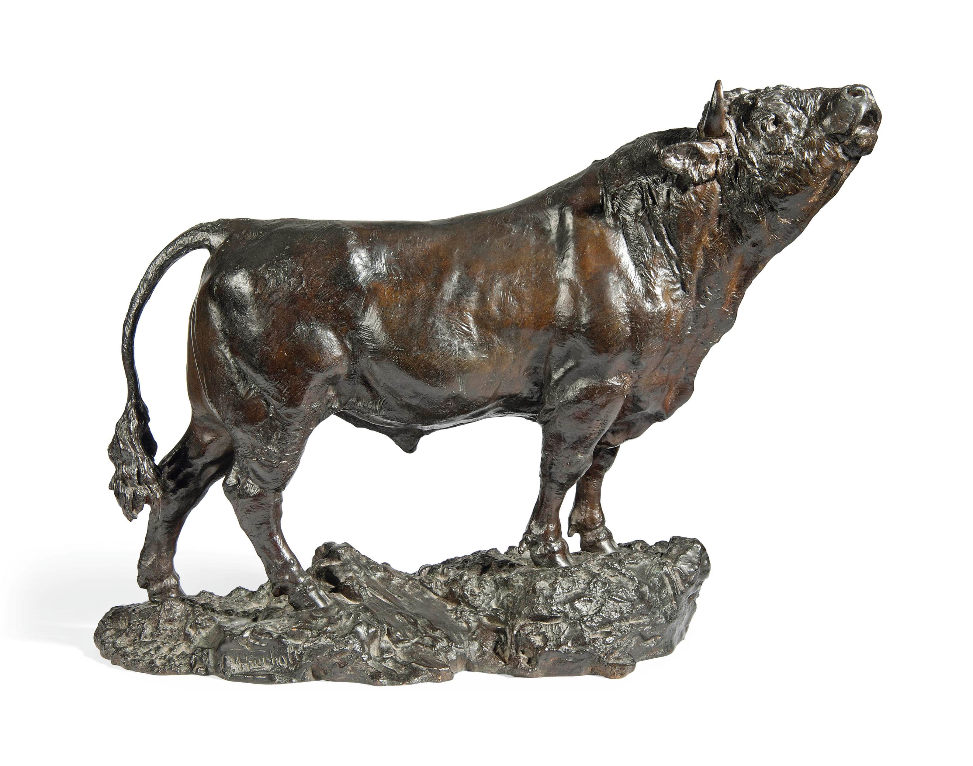 A FRENCH BRONZE MODEL OF A BULL