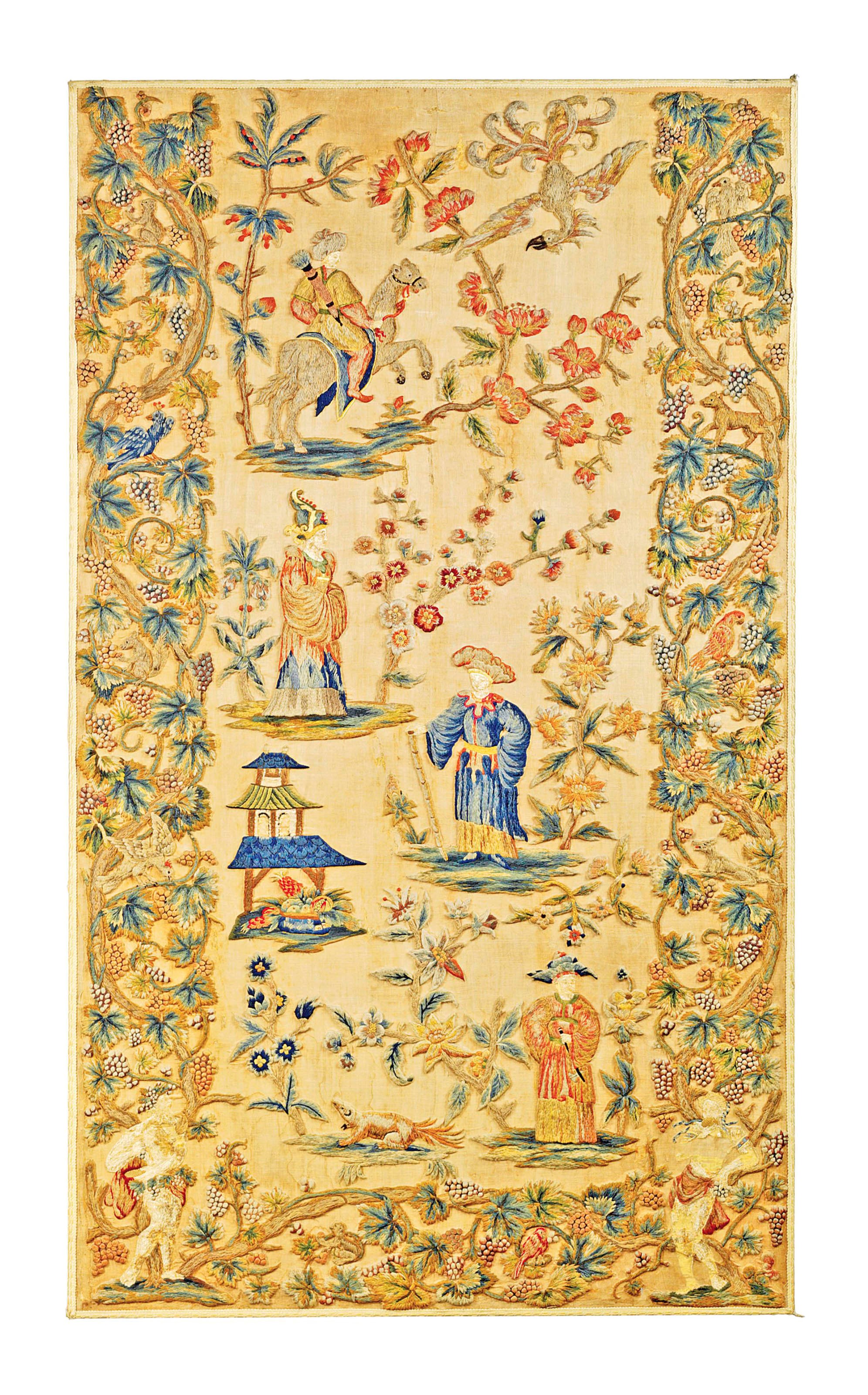 A RE-APPLIED CREWELWORK PANEL