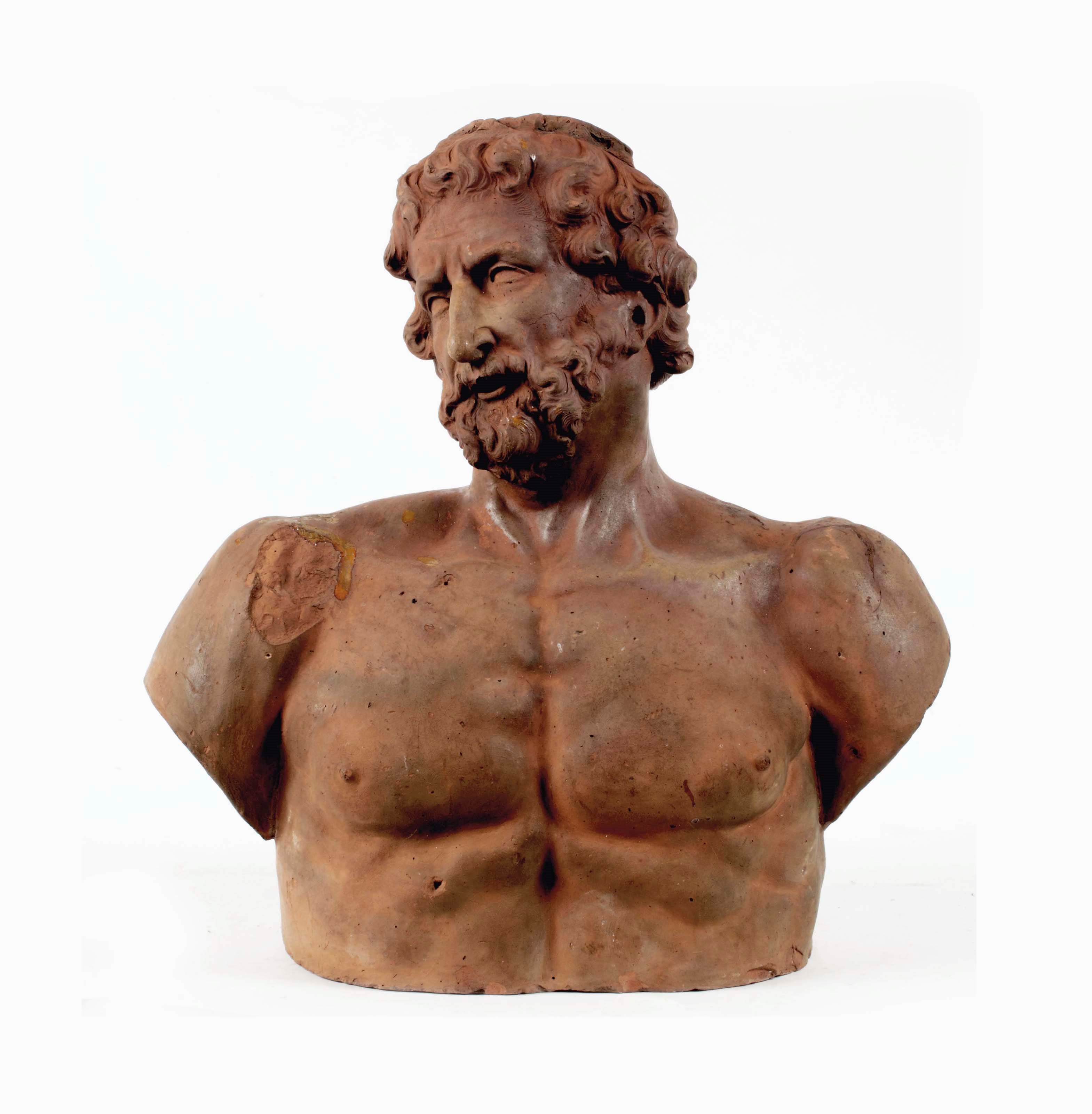 A FRENCH TERRACOTTA BUST OF A KING