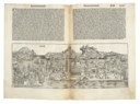 SCHEDEL, Hartmann (1440-1514). Liber chronicarum. Nuremberg: Anton Koberger, 12 July 1493. Imperial 2° (451 x 308mm). 300 leaves (of 328; missing leaves include title and world map); with 2 (of 3) leaves blank but for printed headline. Fo. 123 misbound after 127. Profusely illustrated with woodcuts by Wolgemut and Pleydenwurff and their workshop, including the young Albrecht Dürer. (Some headlines shaved, occasional light staining, small wormholes, repaired tears touching text in several leaves, a few index leaves defective, some leaves probably supplied.) Modern vellum. Provenance: Reformed Franciscans of Gallipoli (17th-century inscription on opening woodcut), a few other inscriptions.