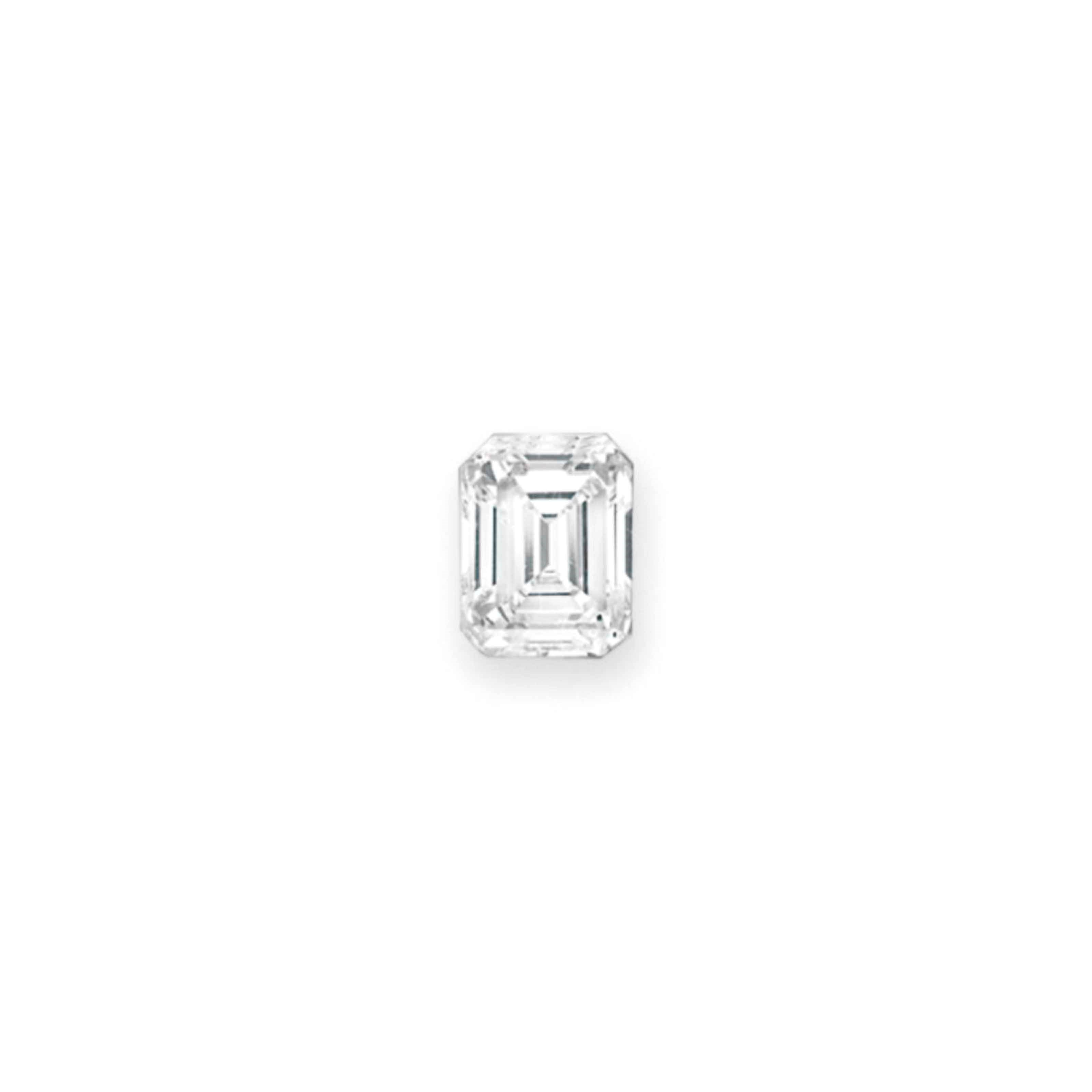 AN UNMOUNTED RECTANGULAR-CUT DIAMOND