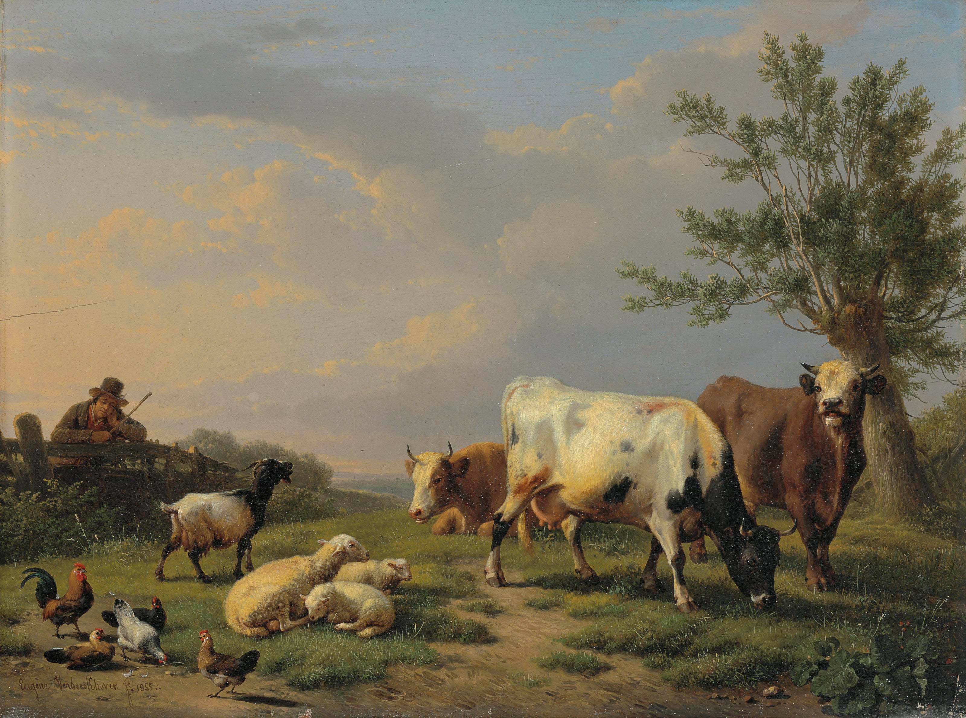 Eugène Joseph Verboeckhoven (Belgian, 1798-1881)