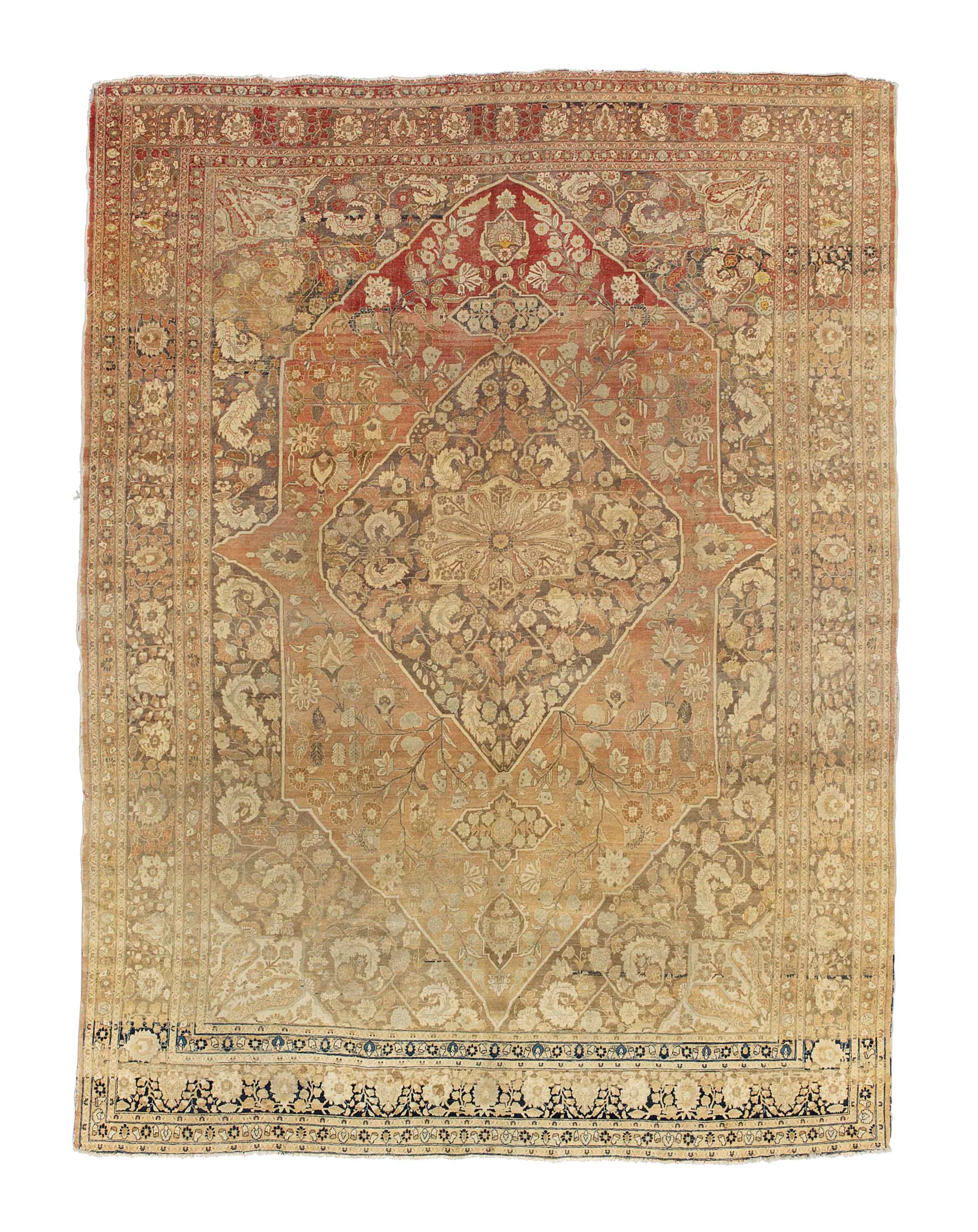 An antique Tabriz carpet