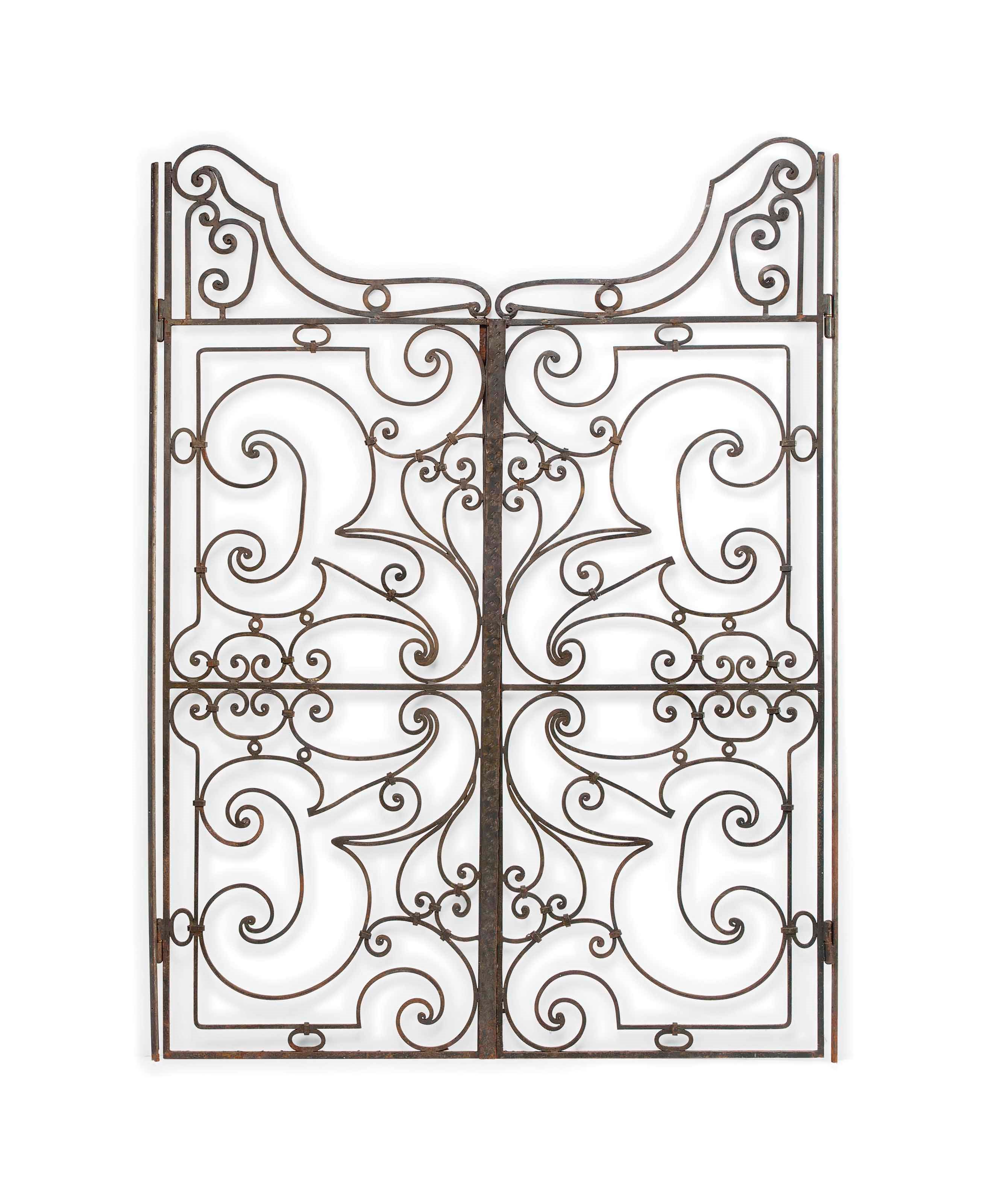 A PAIR OF ART DECO WROUGHT-IRON GATES