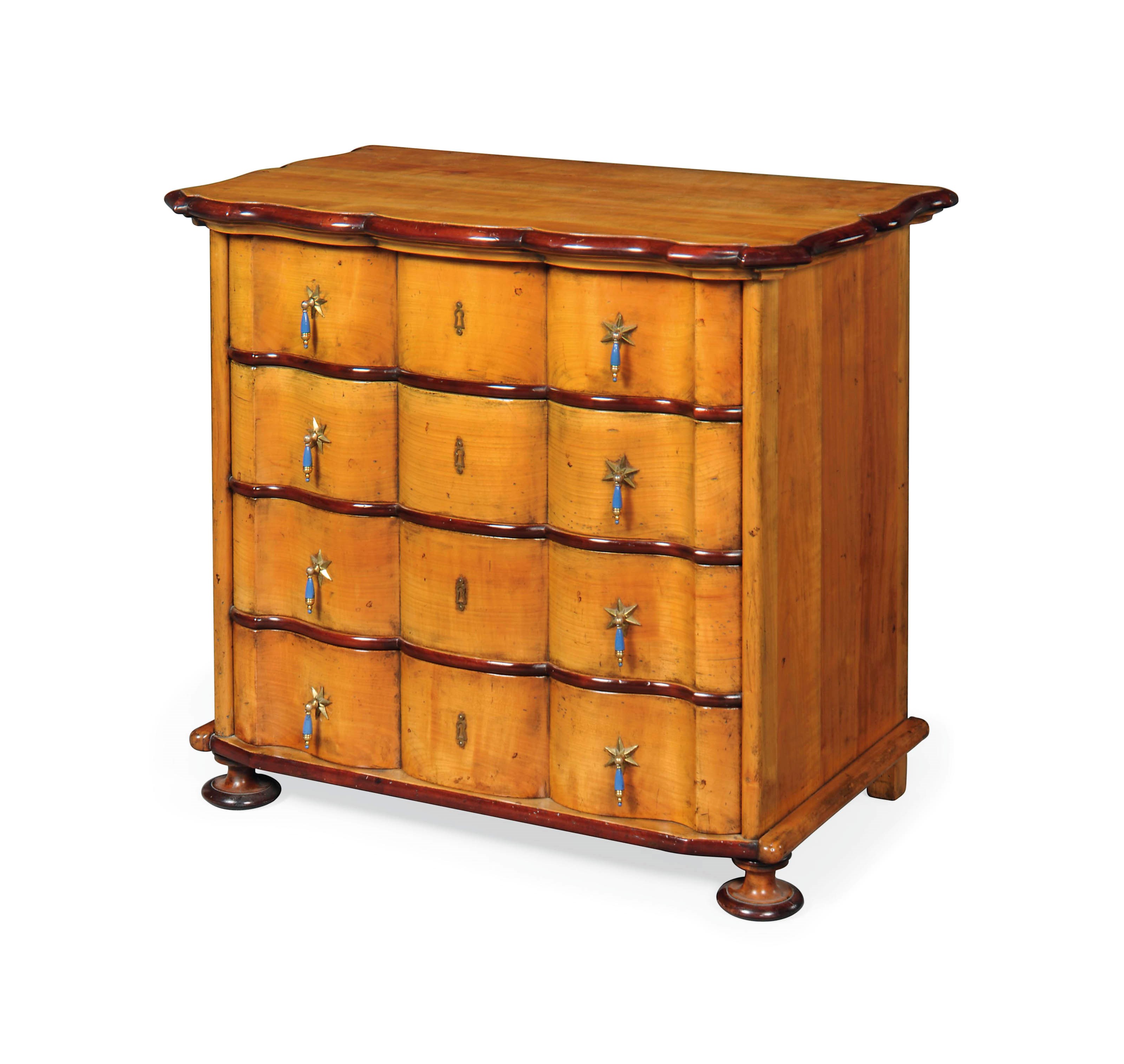 A SMALL DUTCH FRUITWOOD COMMODE