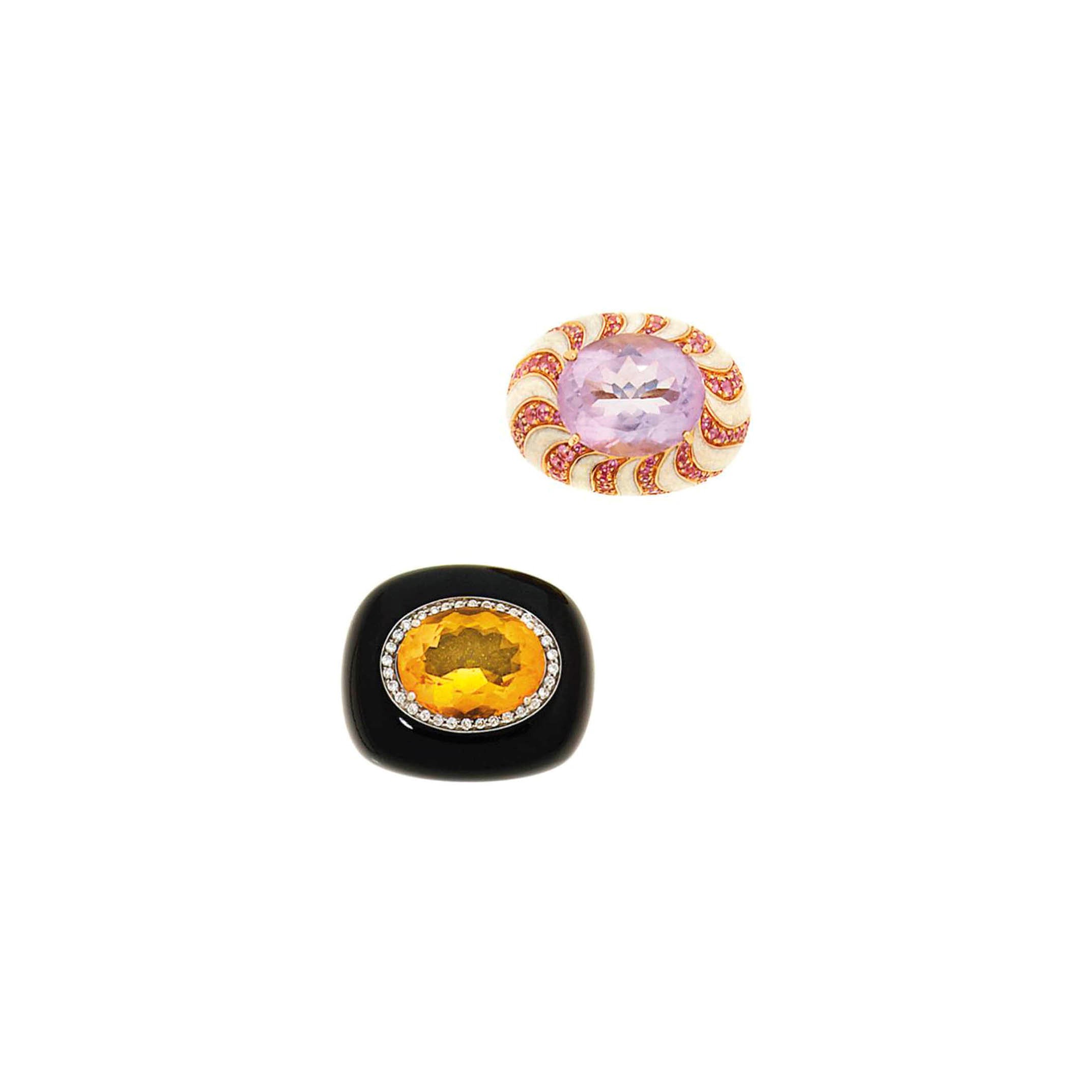 Two gem-set dress rings