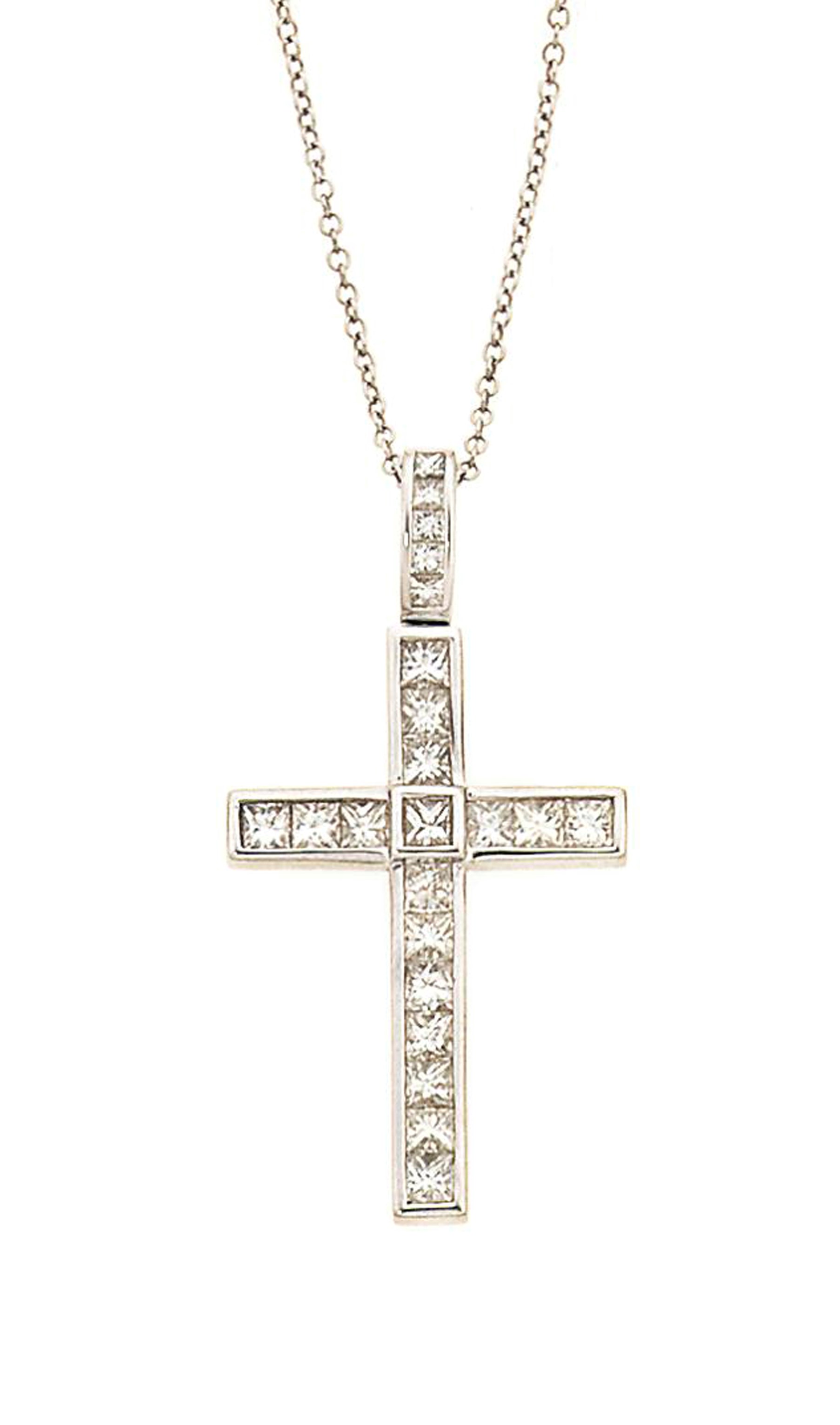A diamond cross pendant