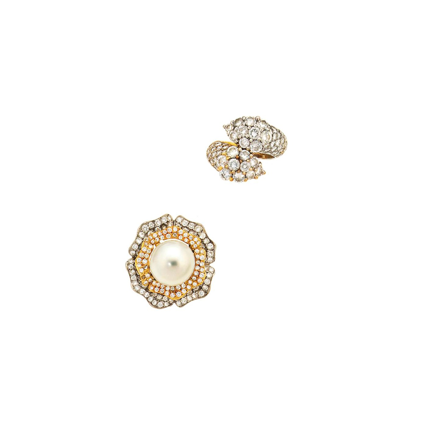 Two diamond-set rings