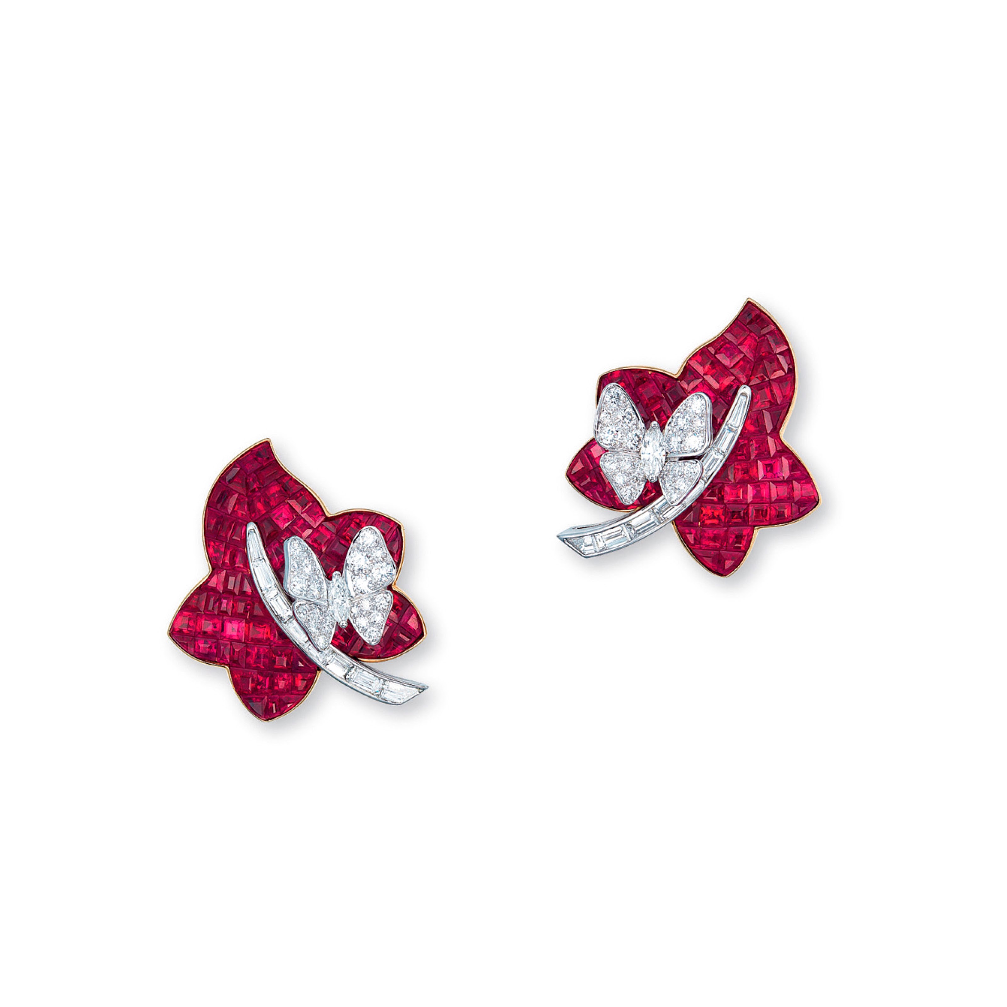 A PAIR OF RUBY AND DIAMOND EARRINGS, BY ALETTO BROTHERS