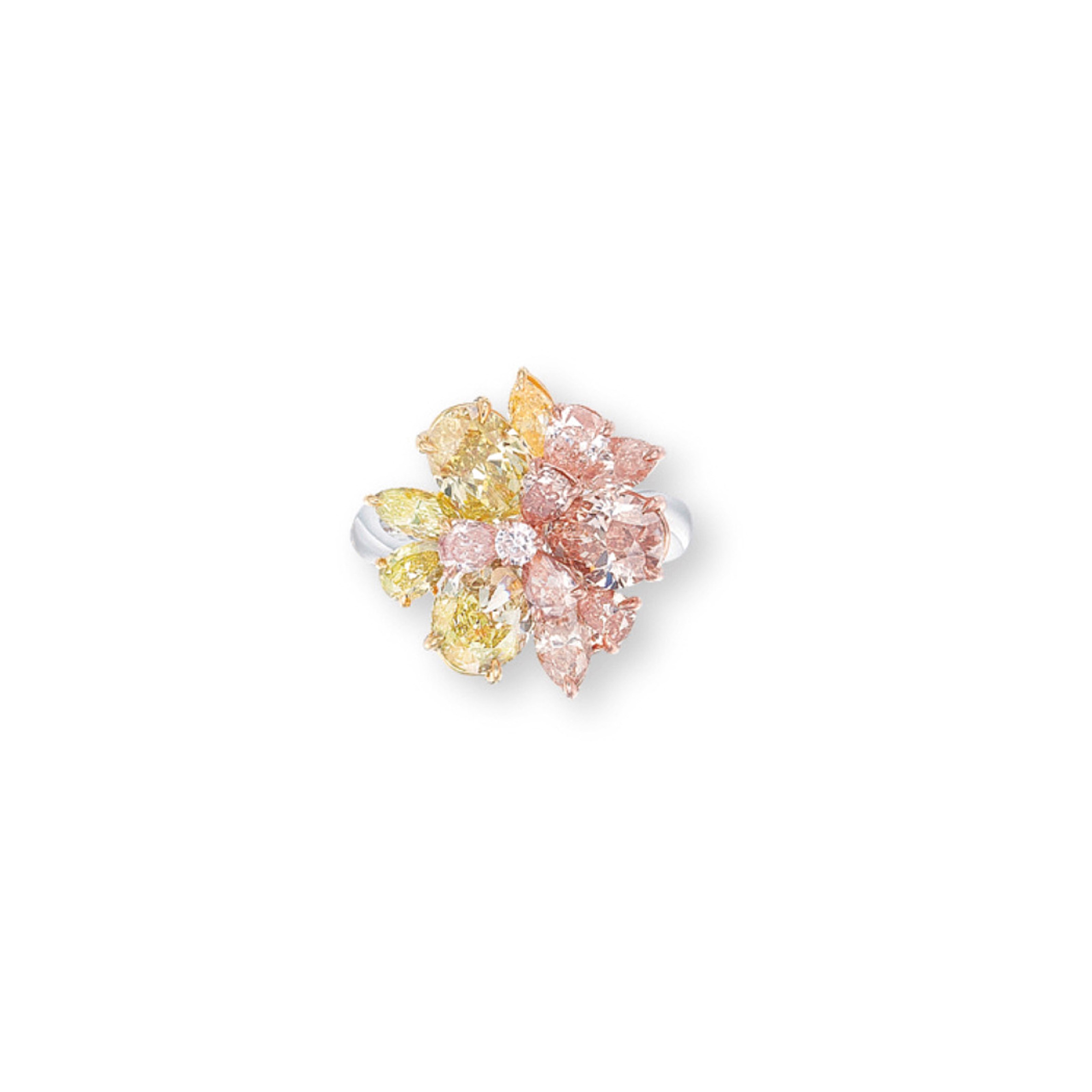 A COLOURED DIAMOND RING
