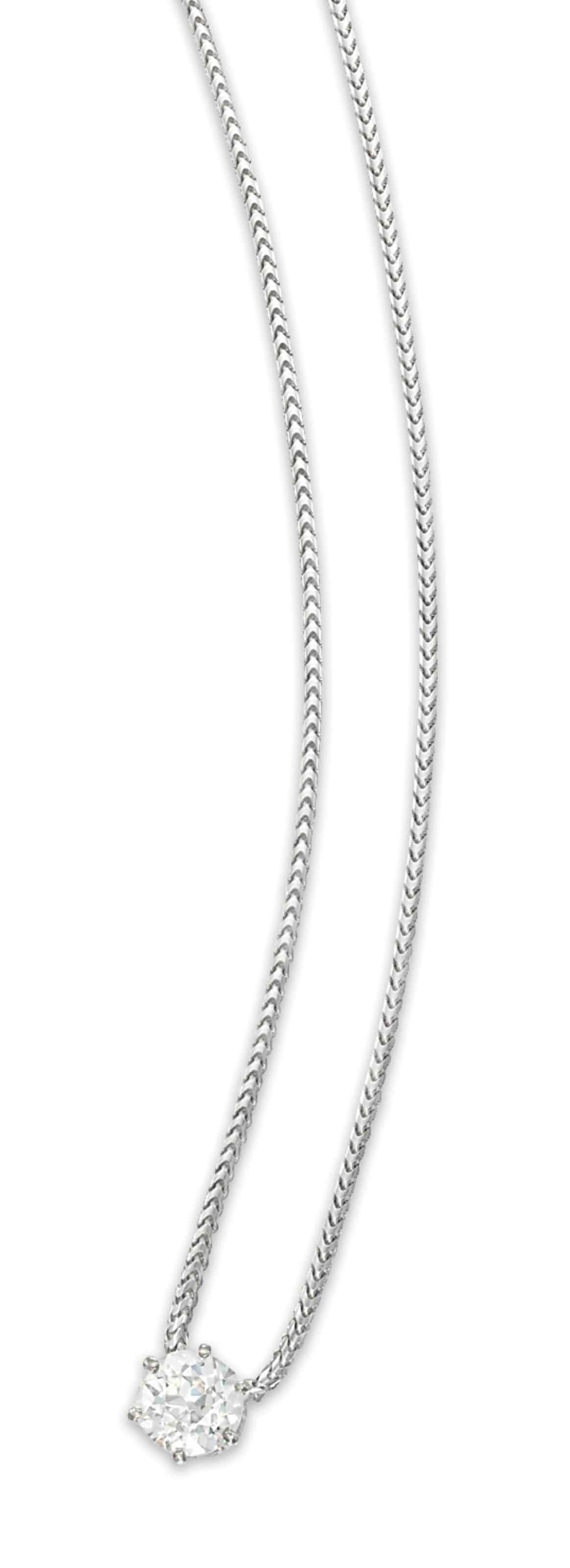 A DIAMOND SINGLE-STONE PENDANT