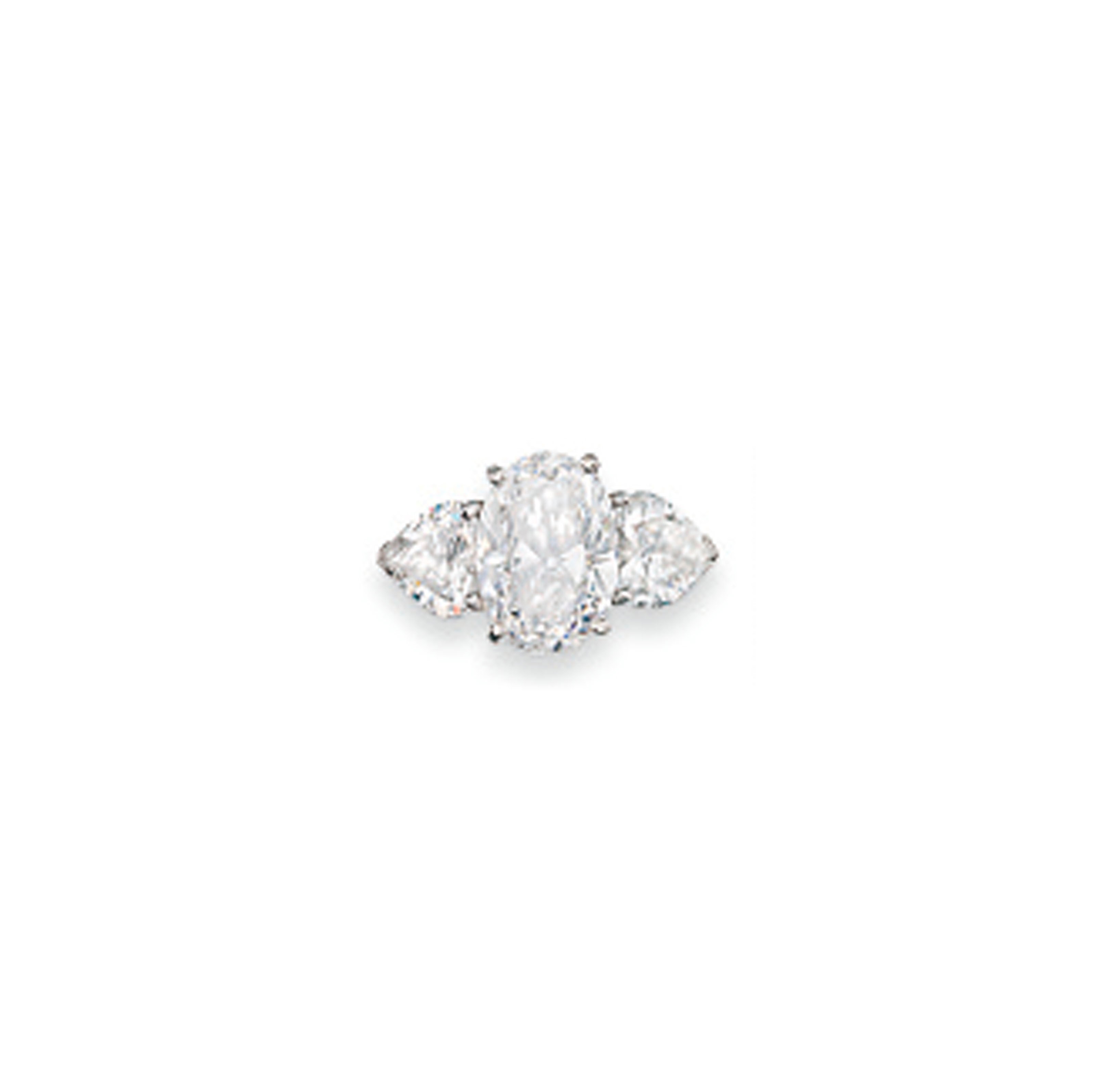 A DIAMOND THREE-STONE RING