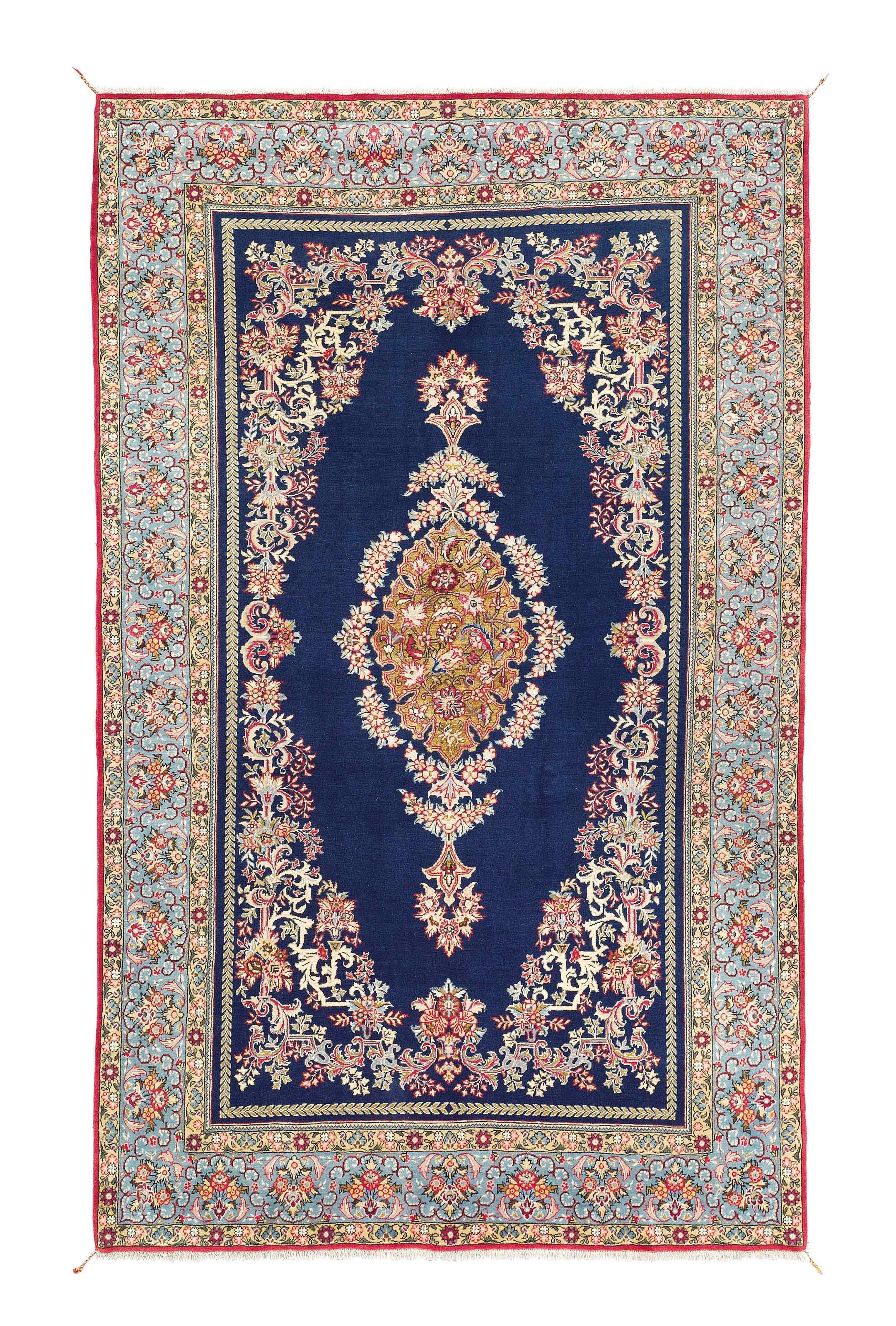 A fine part silk Qum rug