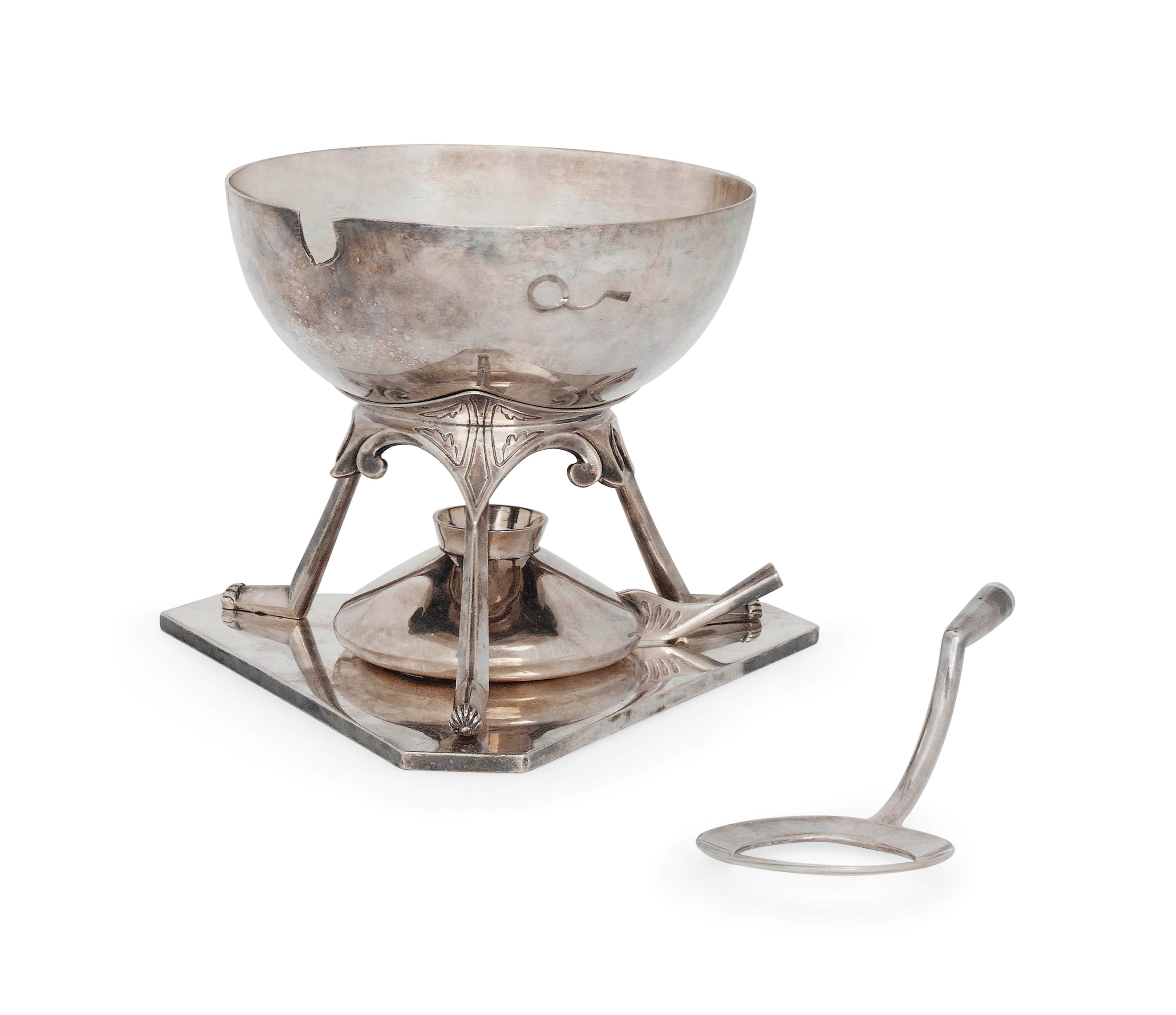 A CHRISTOPHER DRESSER SILVER-PLATED EGG WARMER