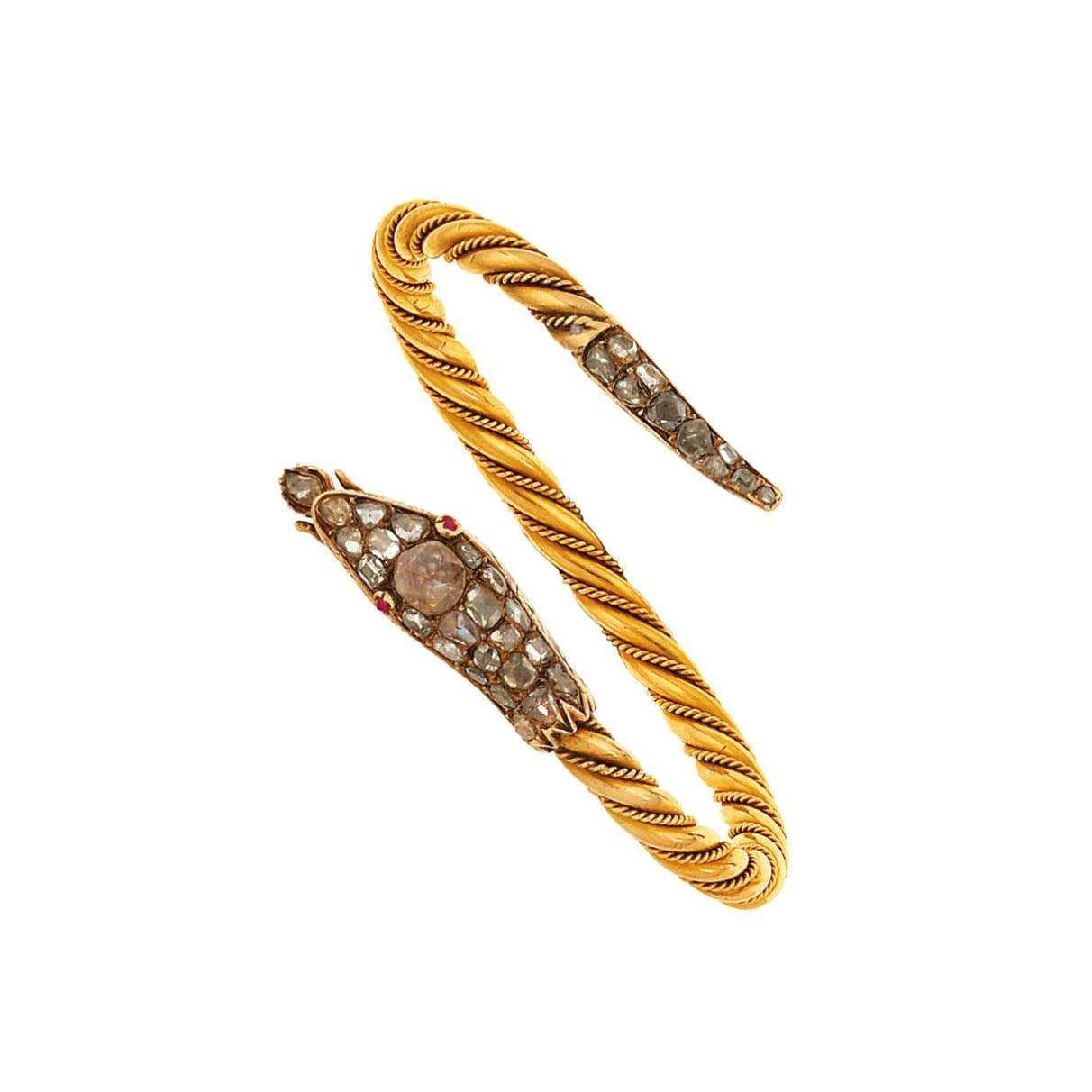 A diamond serpent bangle